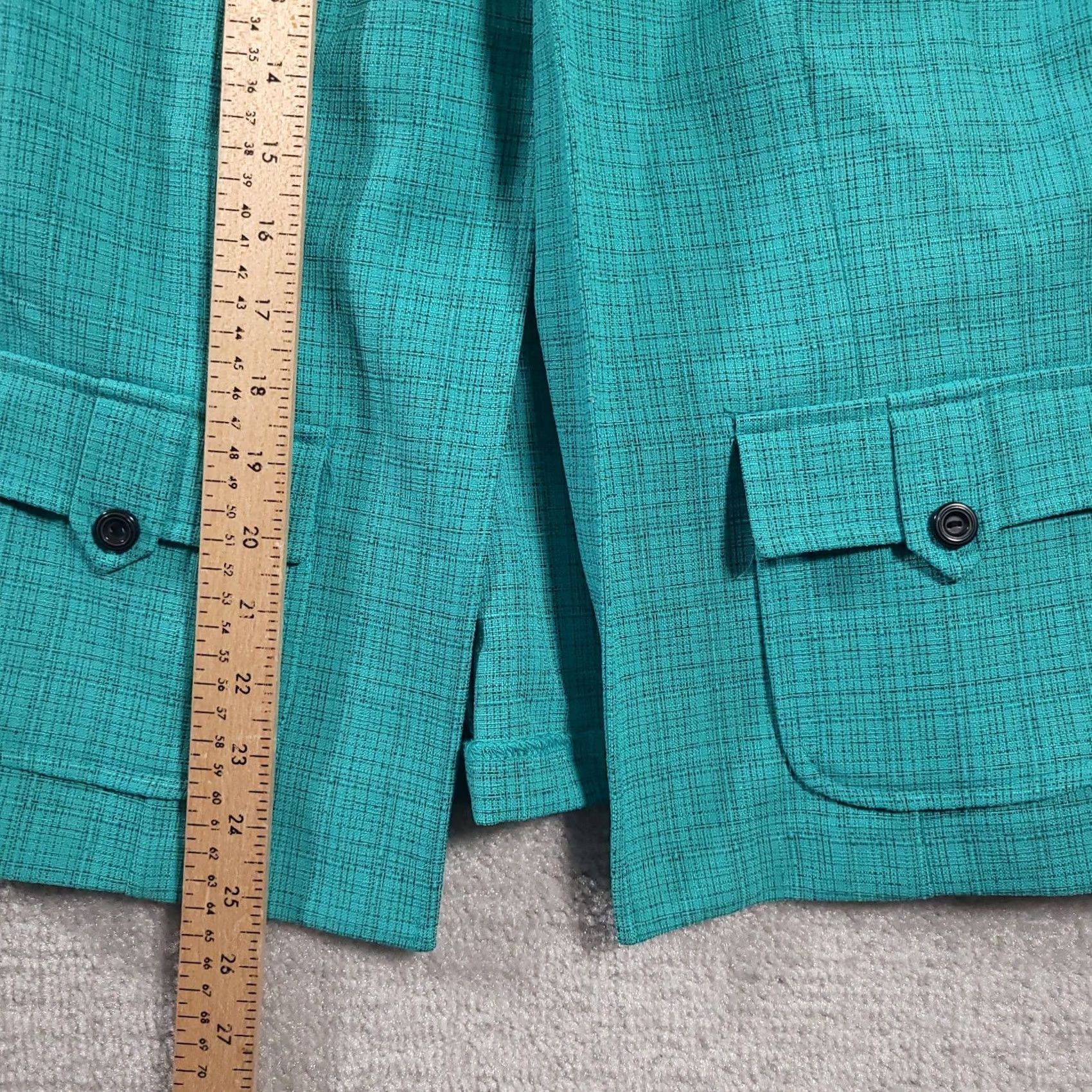 Vintage VINTAGE Perceptions New York Women's Blazer Turquoise Shoulder Pads Sz 8 Blazer Size M / US 6-8 / IT 42-44 - 5 Thumbnail