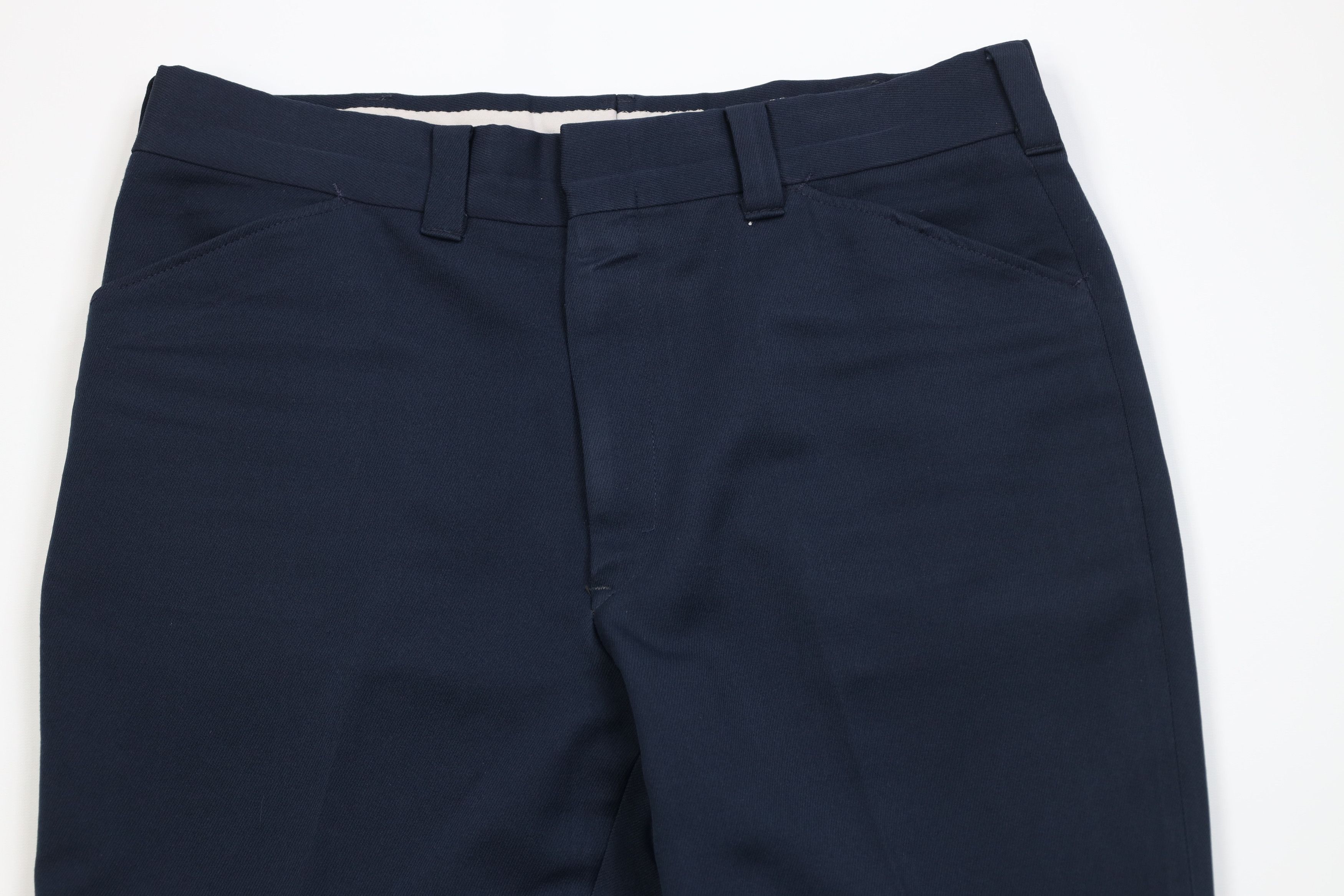 Vintage Vintage 70s Streetwear Flared Wide Leg Chino Pants Navy Blue Size US 36 / EU 52 - 2 Thumbnail