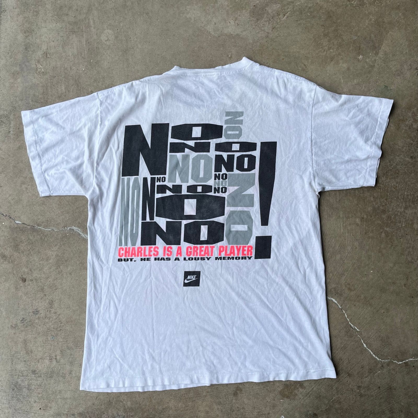 Vintage Nike Charles Barkley Fined WHITE Shirt Size Large Vintage Size US L / EU 52-54 / 3 - 2 Thumbnail