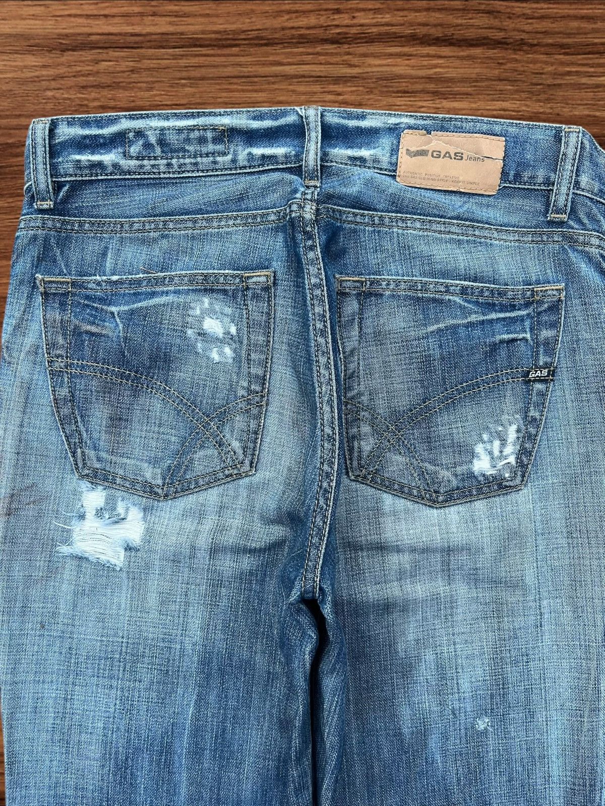 GAS × Japanese Brand Vintage Japanese Brand Blue Washed Mid Rise Wide Leg Jeans Size US 32 / EU 48 - 5 Thumbnail