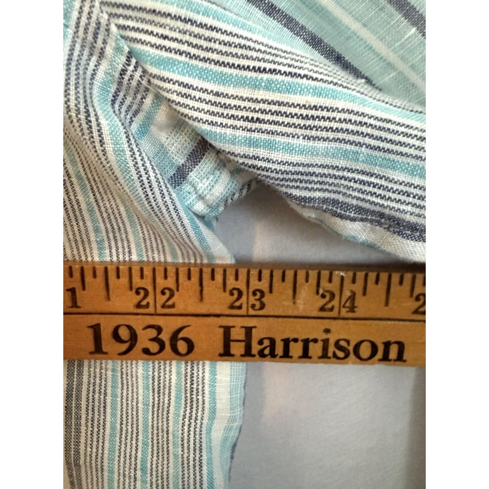 Vintage VINTAGE Chico's 100% Linen Shirt Blue Yellow Button Up Tunic Womens 3X Coastal Beach Shirt Womens 3X Blue Yellow Linen Button Up Tunic Beach Shirt Size XXL / US 16-18 / IT 52-54 - 4 Thumbnail