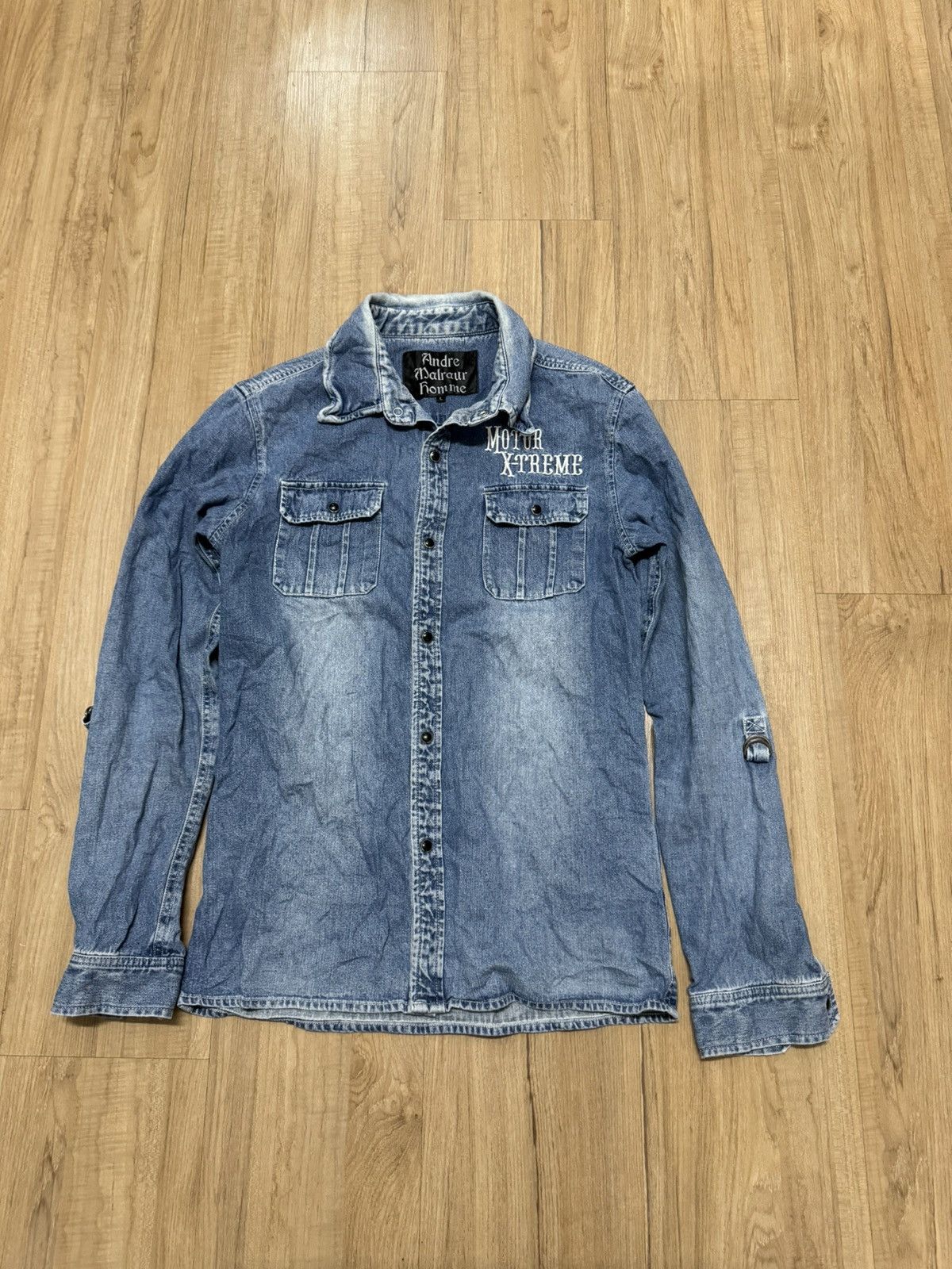 Other ANDRE MALRAUR EMBROIDERY BIKERS DENIM SHIRT Size US M / EU 48-50 / 2 - 1 Thumbnail