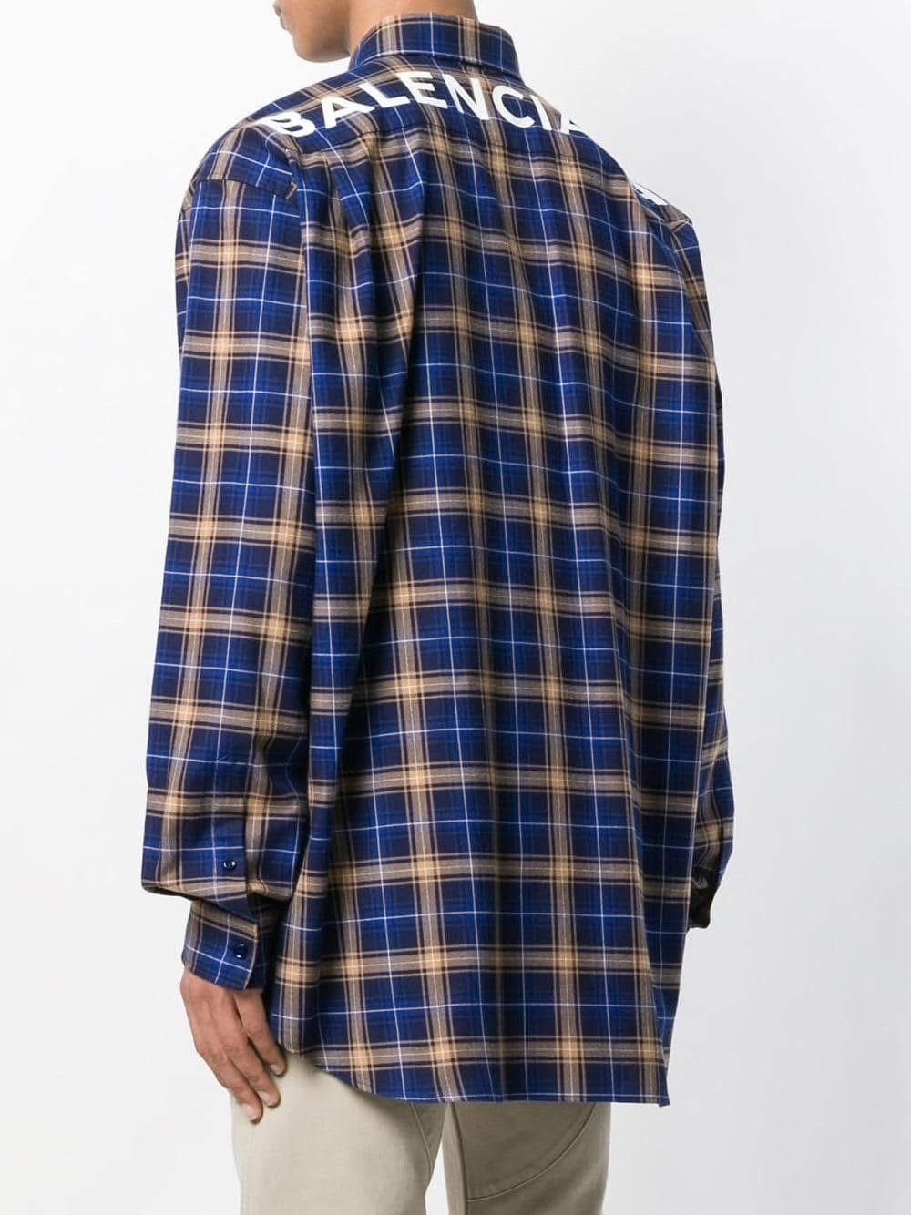 Balenciaga Back logo flannel Size US XL / EU 56 / 4 - 6 Thumbnail