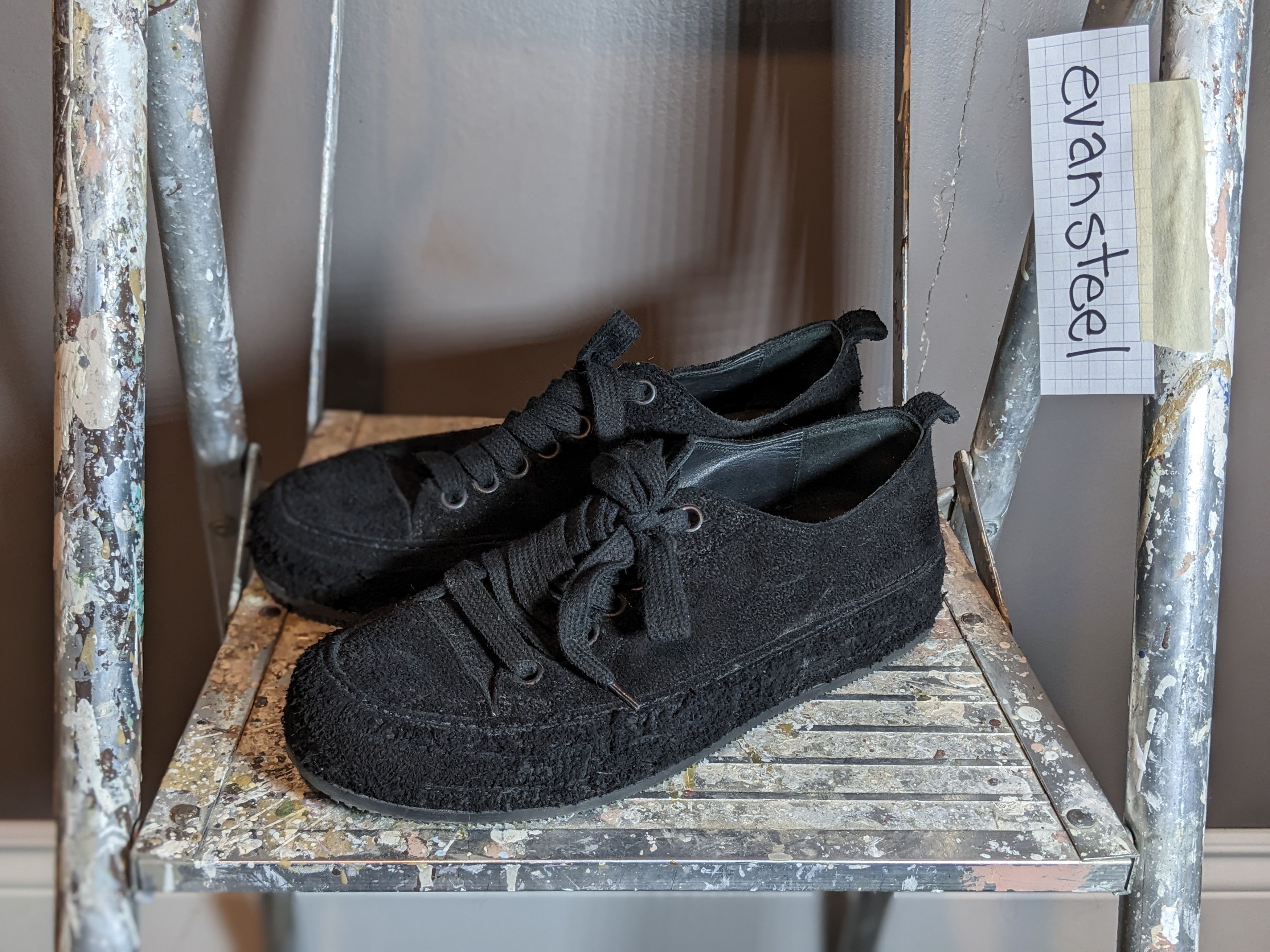 Ann Demeulemeester Ann Demeulemeester Black Suede Roccia Sneakers Size US 7 / EU 40 - 1 Thumbnail