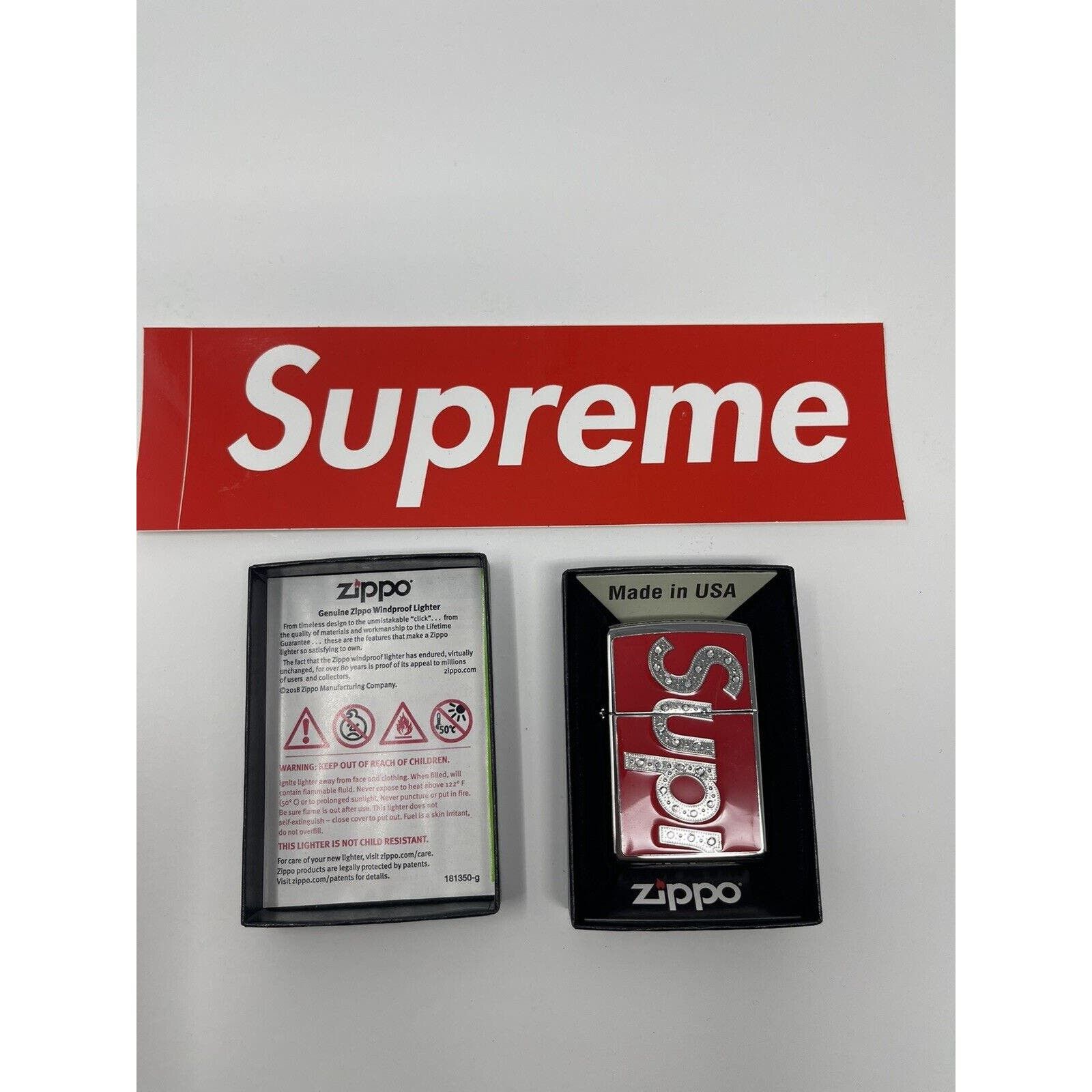 Supreme popular Swarovski Zippo Lighter FW20