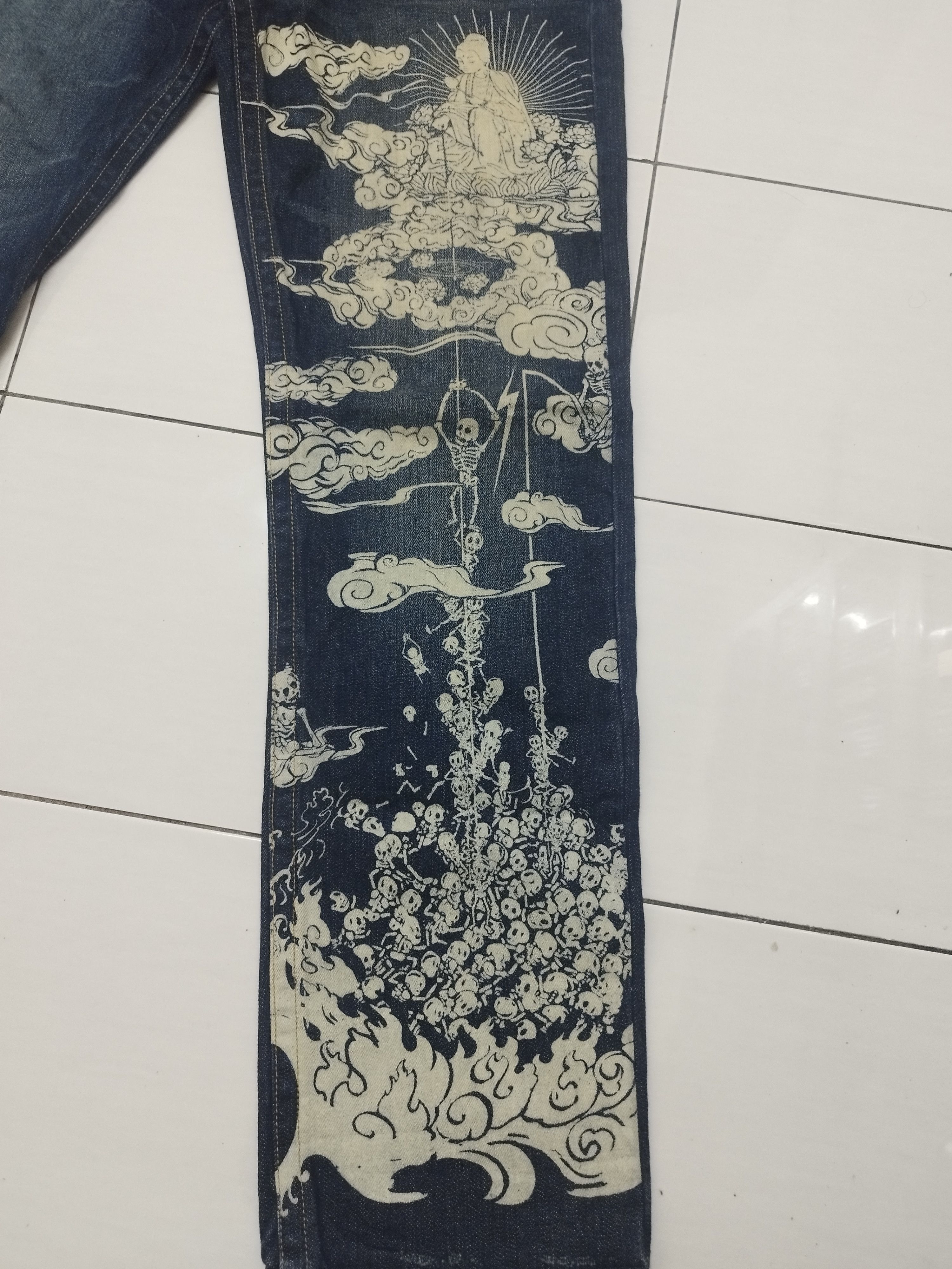 Japanese Brand 💥Buddha Design Jeans💥 Size US 38 / EU 54 - 6 Thumbnail
