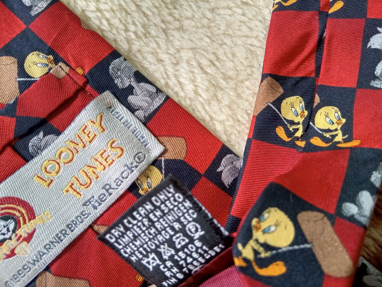 Warner Bros Vintage Looney Tunes Silk Tie 1999 Size ONE SIZE - 5 Thumbnail