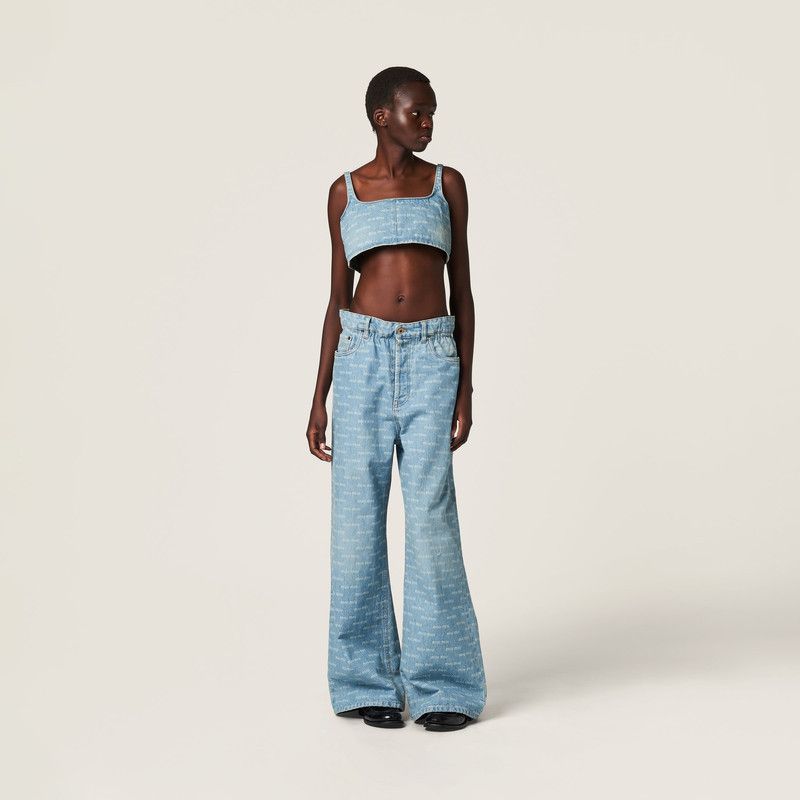Miu Miu o1B3y1r0526 Denim Top in Blue Size XS / US 0-2 / IT 36-38 - 2 Thumbnail