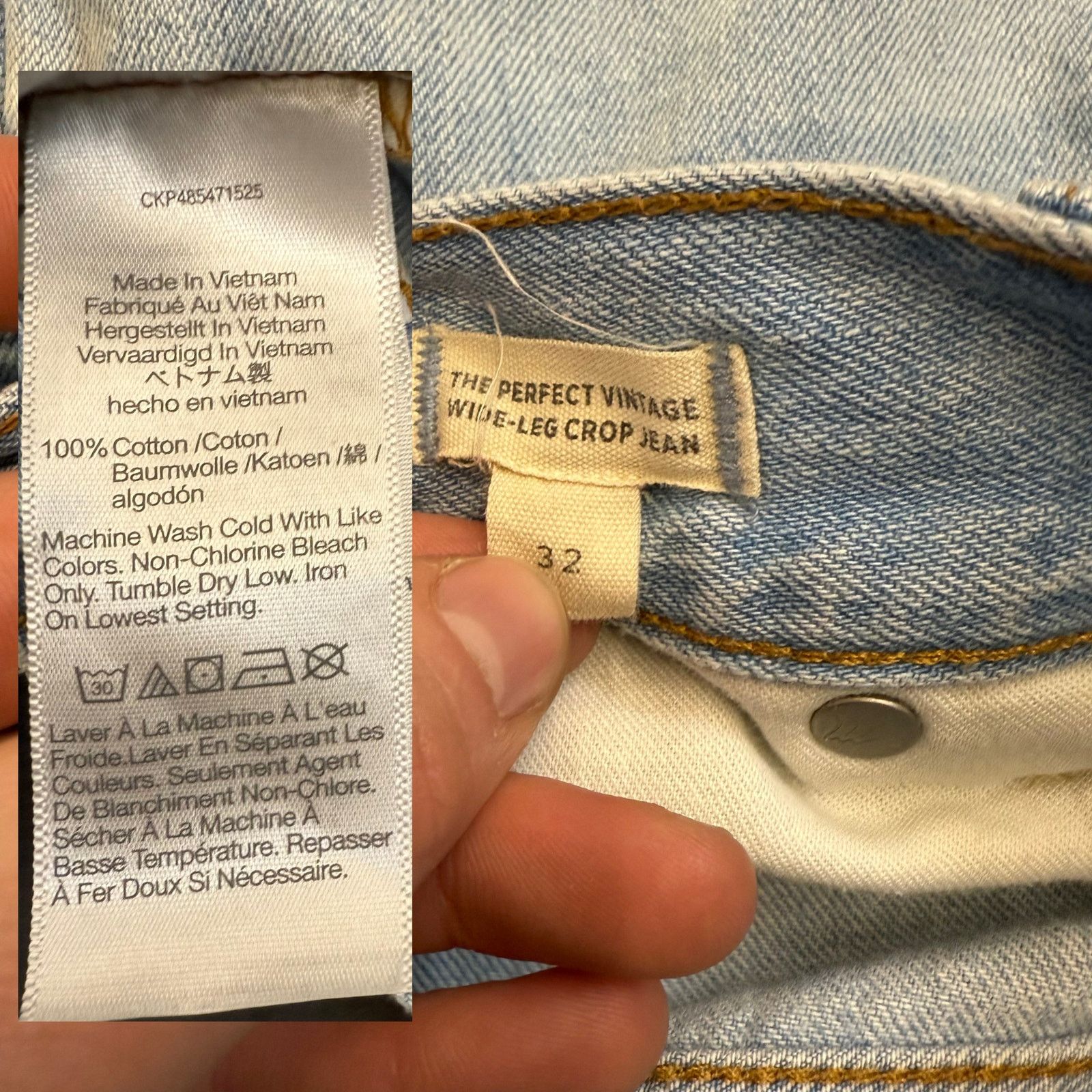 Madewell Madewell The Perfect Vintage Wide-Leg Crop Jean | Women's 32 Size 32" / US 10 / IT 46 - 3 Thumbnail