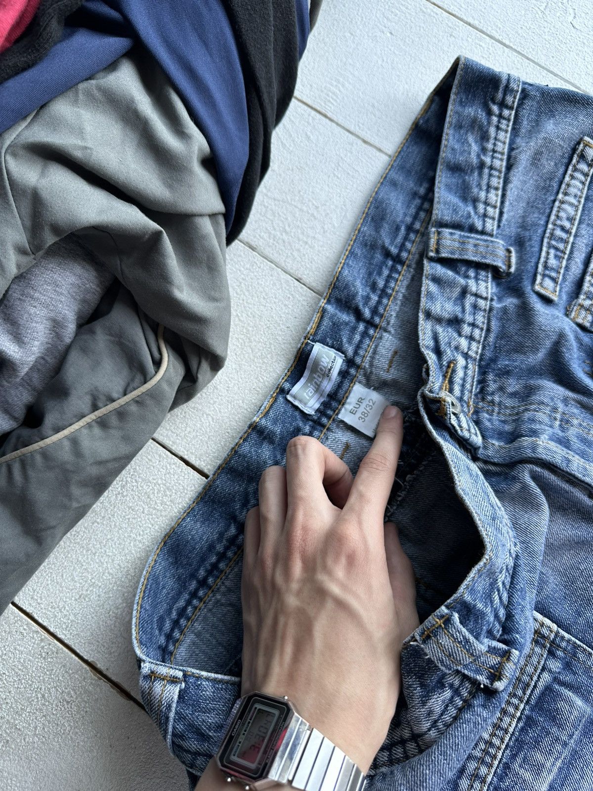 Other 🚨RARE 90s MULTIPOCKET Stone Wash Blue Denim Jeans Mens 34 Size US 38 / EU 54 - 5 Thumbnail