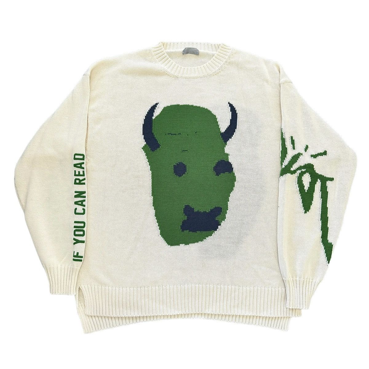 image of Dior 22Aw ×Travis Scott Cactus Jack Eclu Knit Sweater in Cream, Men's (Size XL)