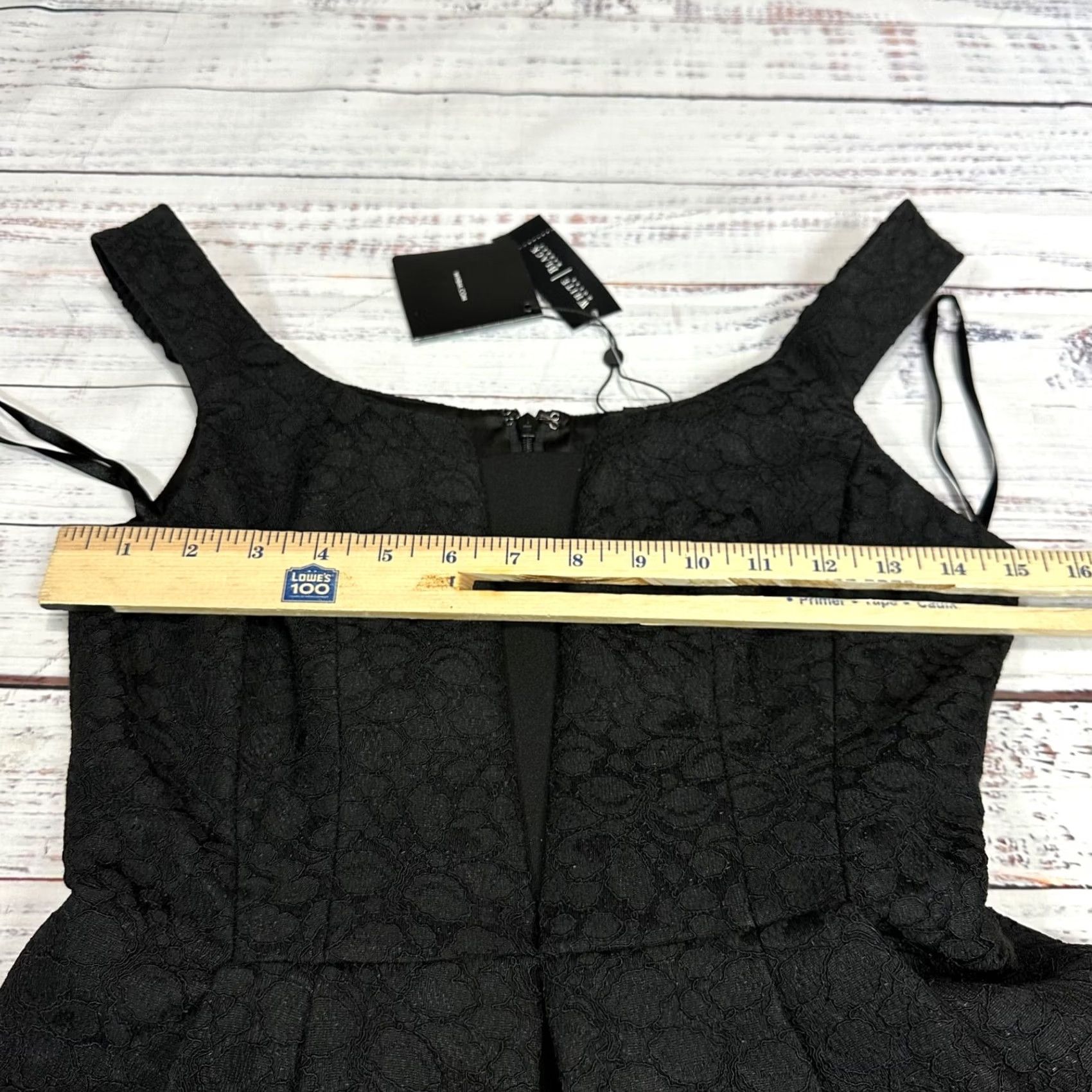 White House Black Market White House Black Market Dress Womens Fit & Flare Sz 0P Black Lined Sleeveless Knee Length Petite Size XS / US 0-2 / IT 36-38 - 4 Thumbnail