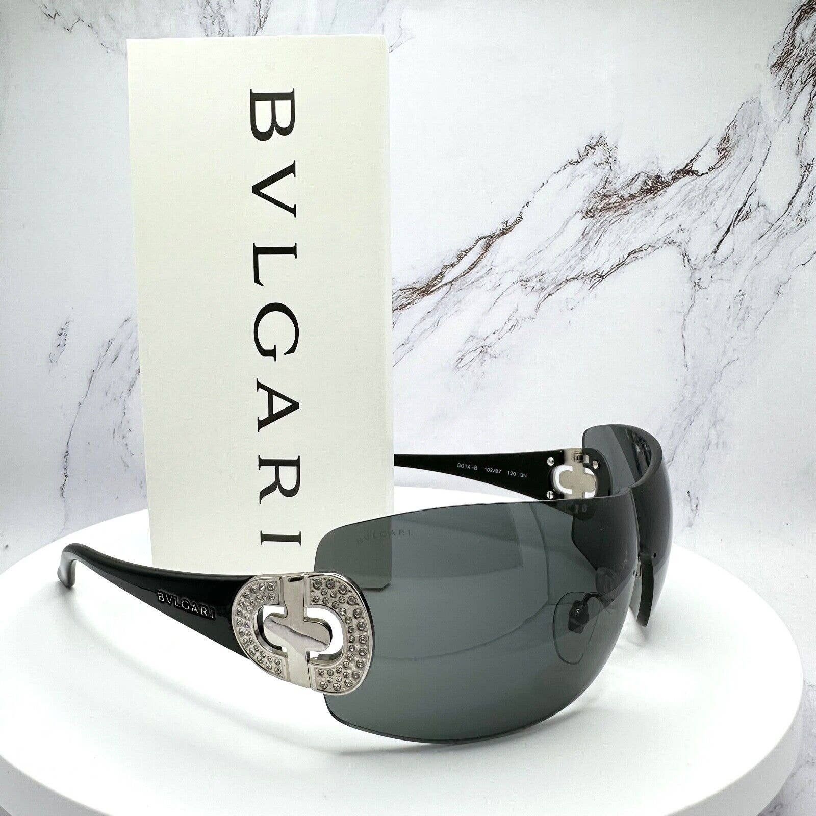 Bvlgari BVLGARI Sunglasses Black Silver Shield Mask Wrap Grailed