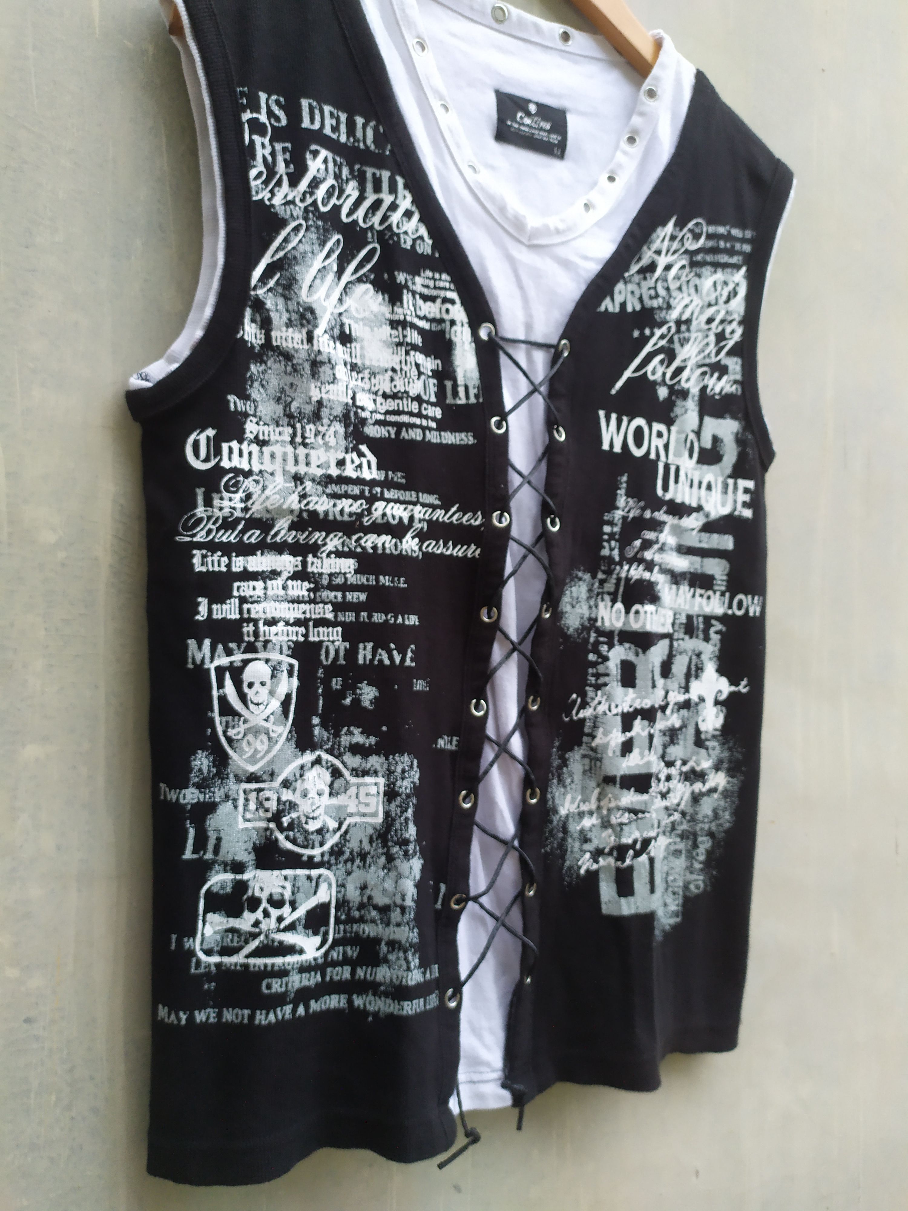 Japanese Brand Japanese Brand Collins Poem Skull Sleeveless Size US L / EU 52-54 / 3 - 3 Thumbnail