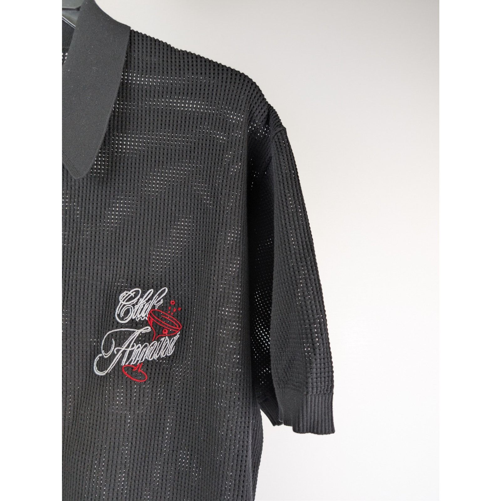 Amiri o1rshd1 Club Amiri Crochet Shirt T-Shirt in Black Size US XXL / EU 58 / 5 - 5 Thumbnail