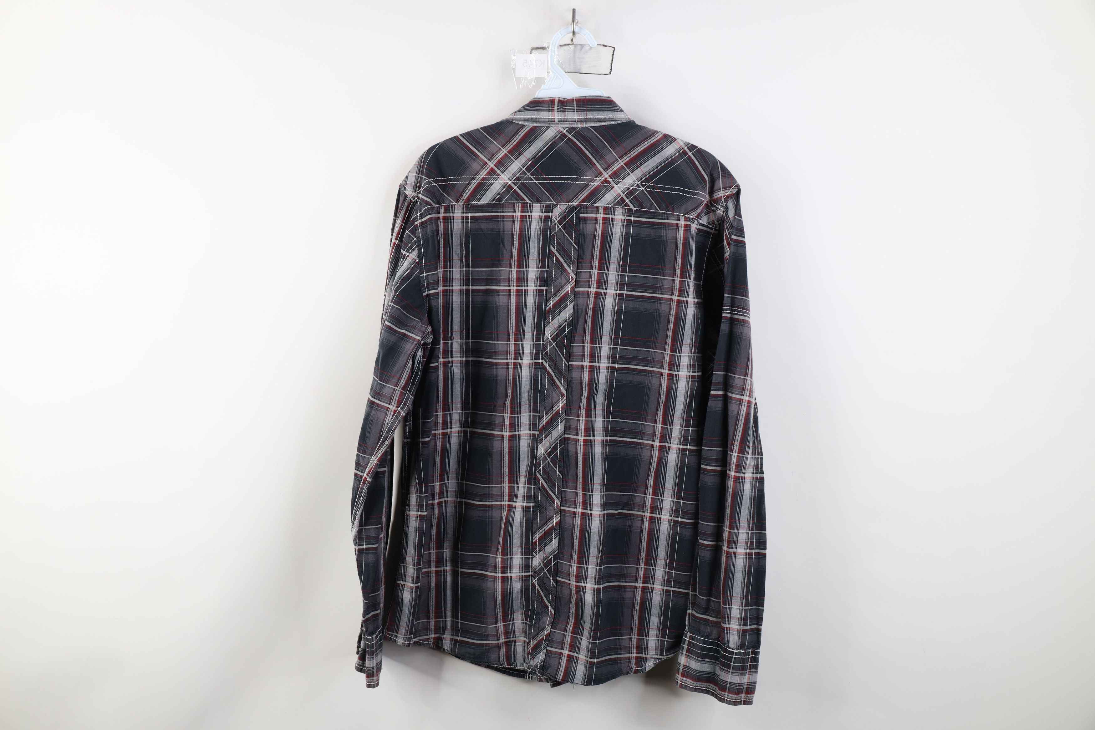 Vintage Buckle BKE Thick Stitch UFC MMA Snap Button Shirt Plaid Size US L / EU 52-54 / 3 - 10 Thumbnail