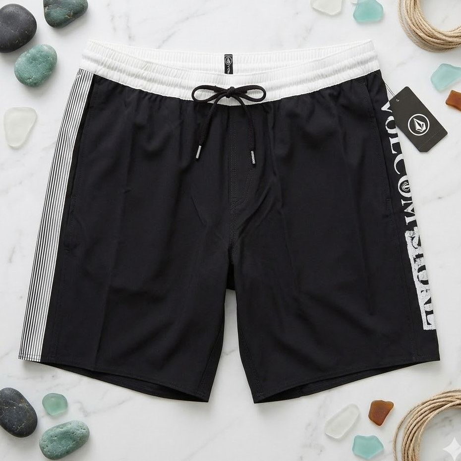 Volcom Volcom Jones Trunk 18 Boardshorts Mens XL Black White Size US 34 / EU 50 - 3 Thumbnail