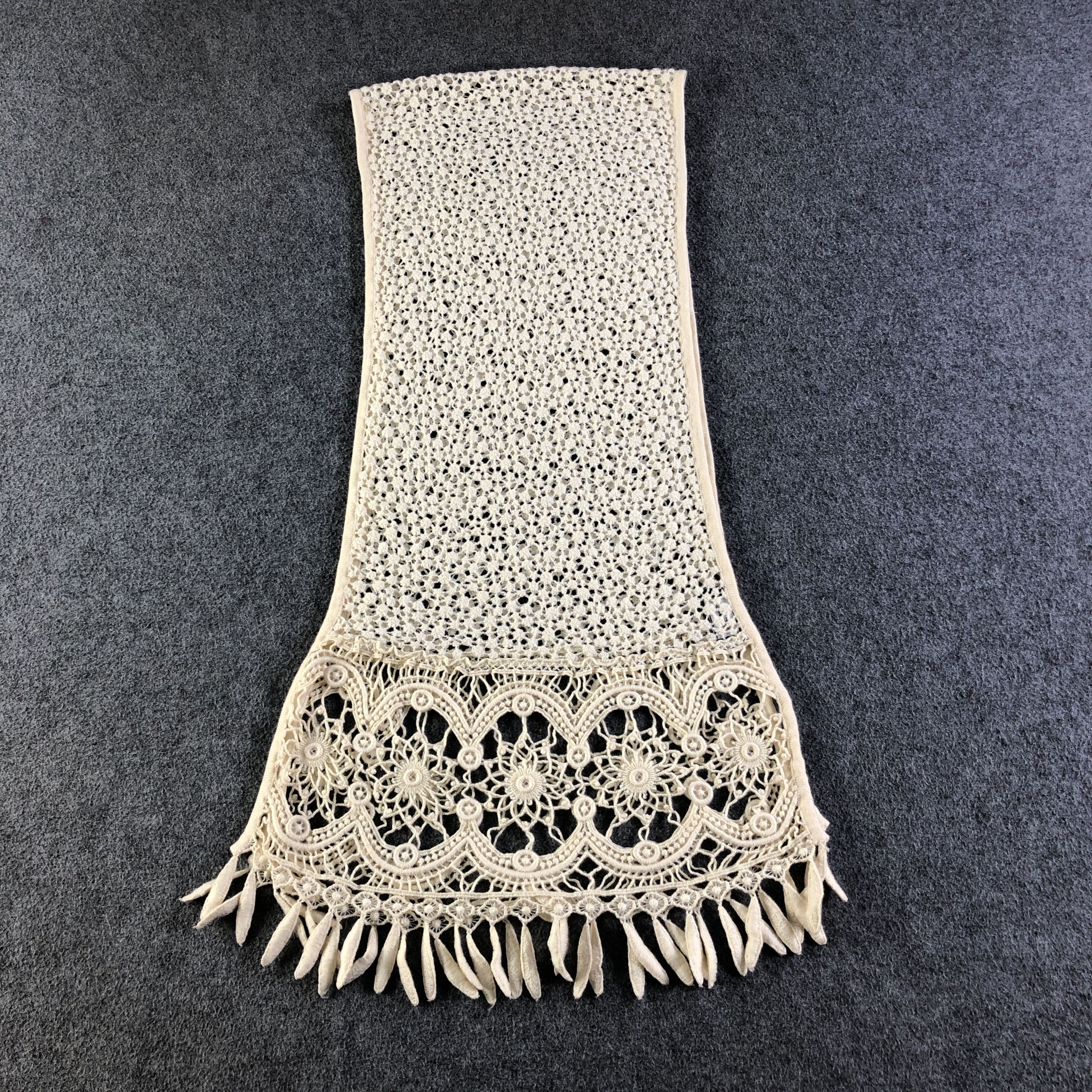 Vintage Sergio Donati Laces Merino Scarf Muffler V2710 Size ONE SIZE - 2 Thumbnail