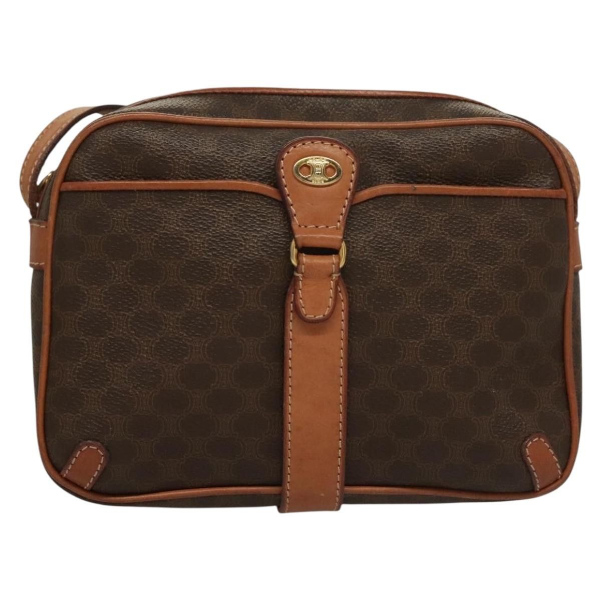 Celine CELINE Macadam Canvas Shoulder Bag Pvc Leather Brown Gold Size ONE SIZE - 2 Thumbnail