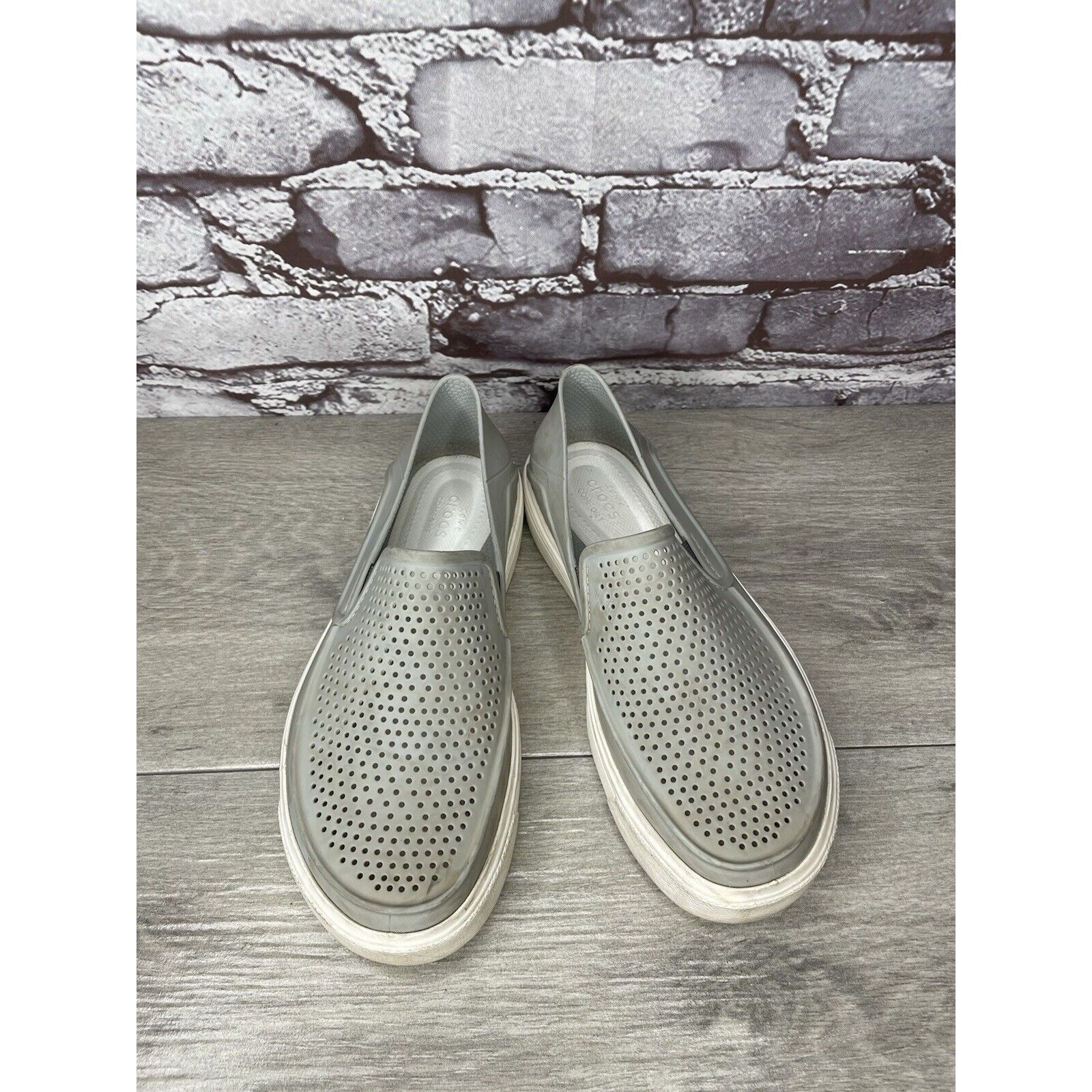 Crocs Crocs Iconic Comfort Citilane Roka Gray Perforated Loafers S Size US 5.5 / IT 35.5 - 5 Thumbnail