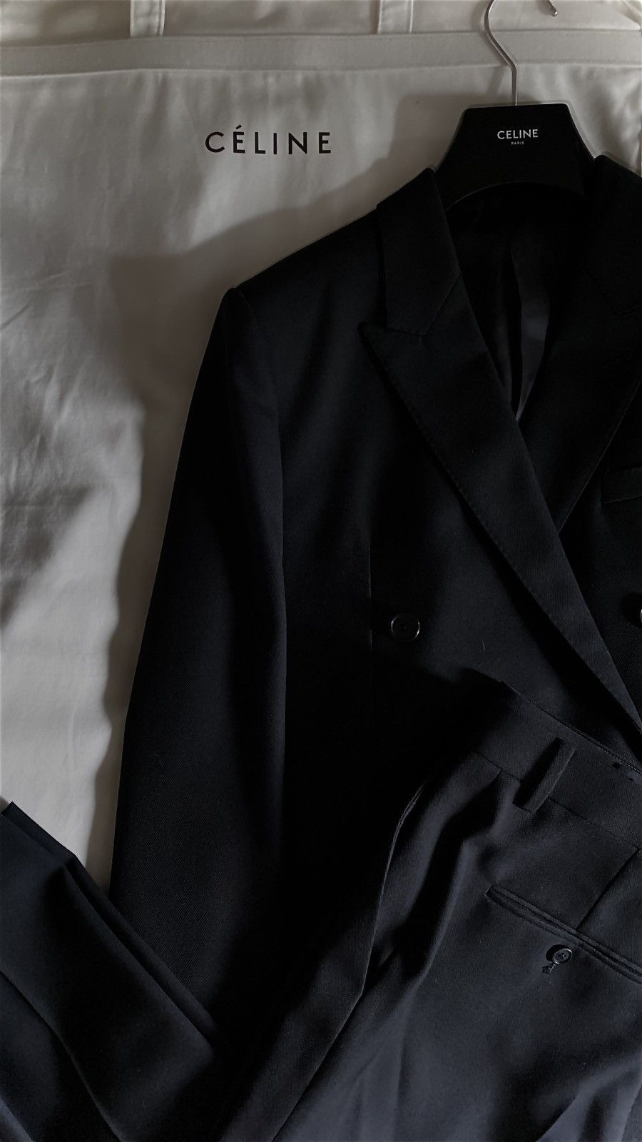 Celine Classic Gabardine Millitarie wool jacket and pants