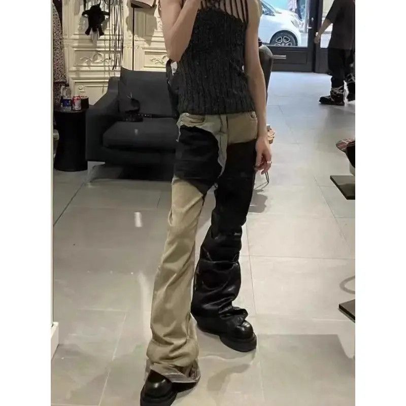 Japanese Brand Retro loose patchwork coated jeans Size US 30 / EU 46 - 1 Thumbnail
