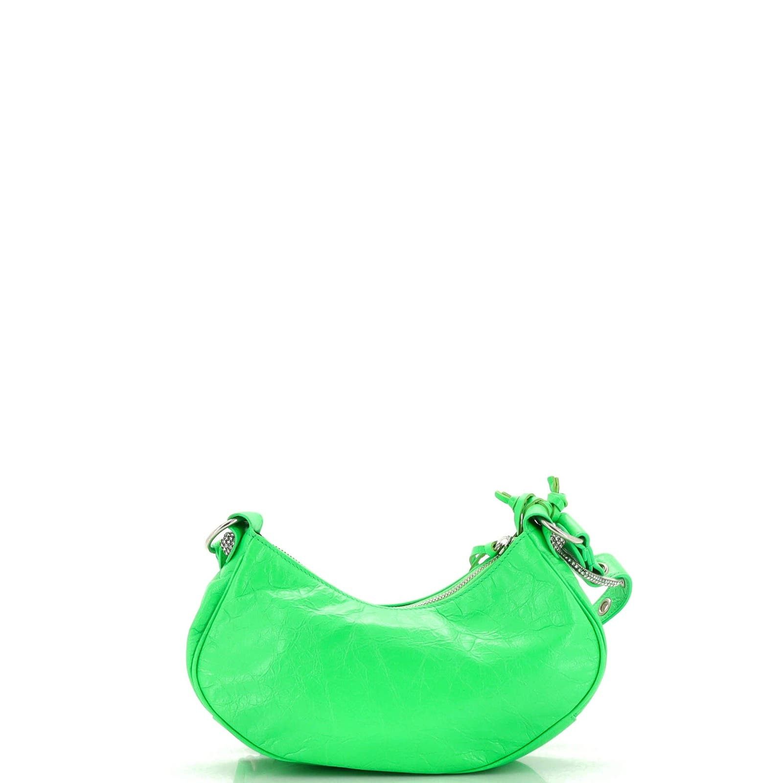 Le Cagole Giant Studs Shoulder Bag Leather with Crystals XS