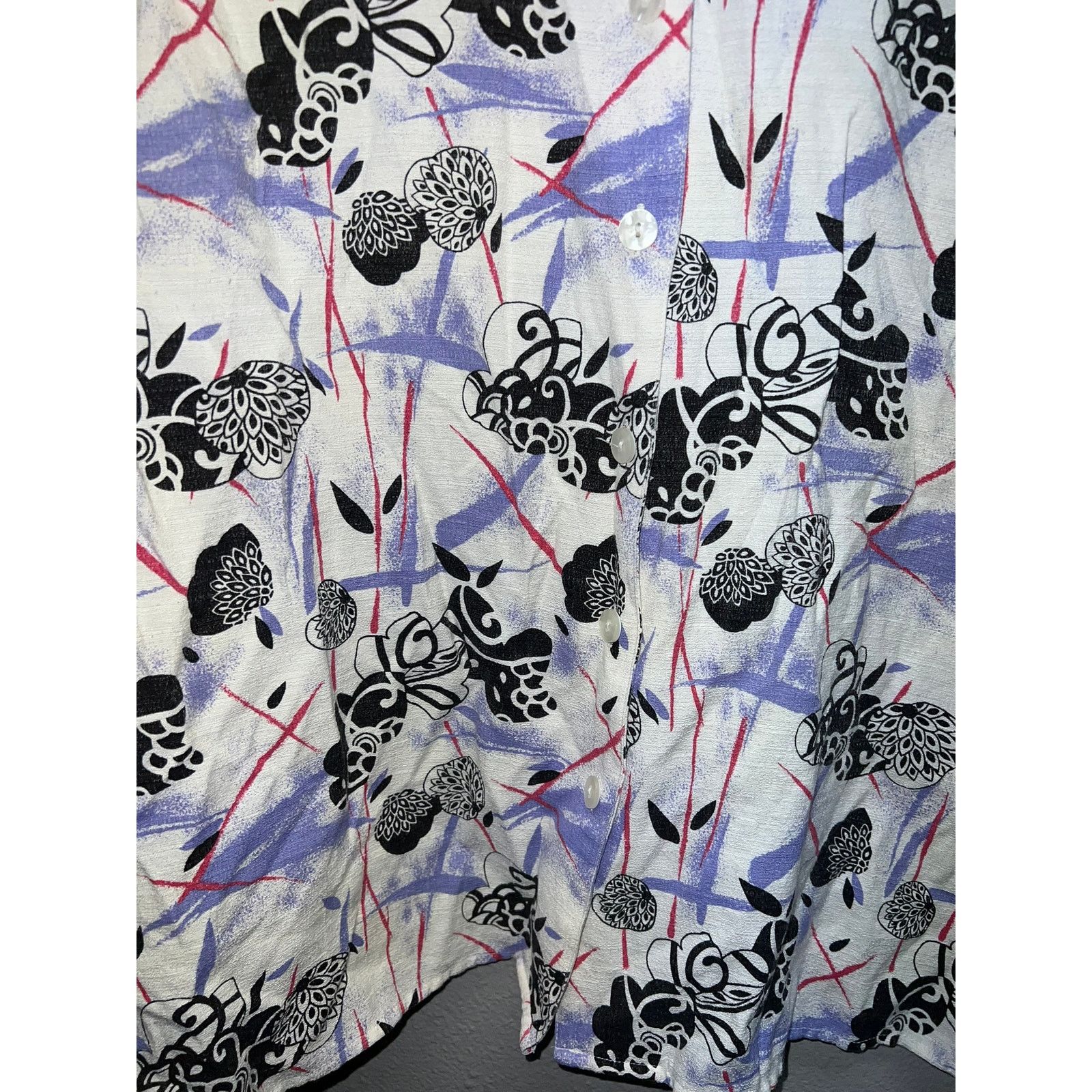 Vintage Womens Maggie Barnes Button Down Top Shirt White Rayon 2X Size XXL / US 16-18 / IT 52-54 - 6 Thumbnail