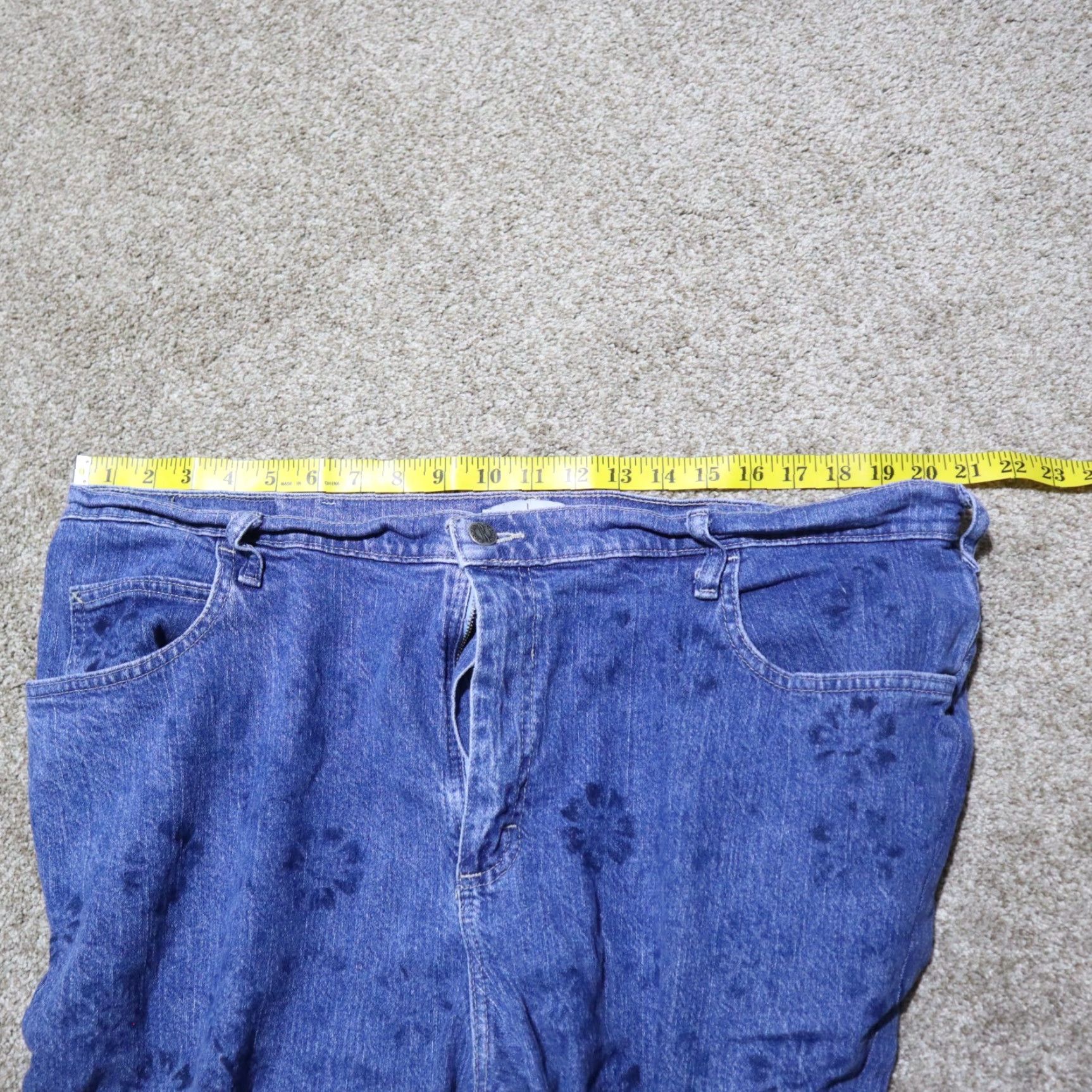 Wrangler Wrangler Jeans Denim 100% Cotton Floral Distressed Blue Women's Size 42 Modern Fit High Rise 29in Inseam Size 28" / US 6 / IT 42 - 4 Thumbnail
