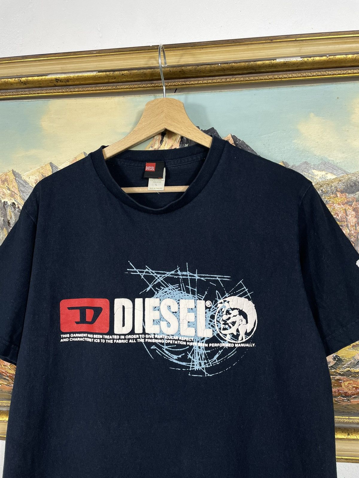 Diesel Diesel Vintage Y2k Navy Tee Avant Garde Cyber Opium Swag Size US M / EU 48-50 / 2 - 5 Thumbnail