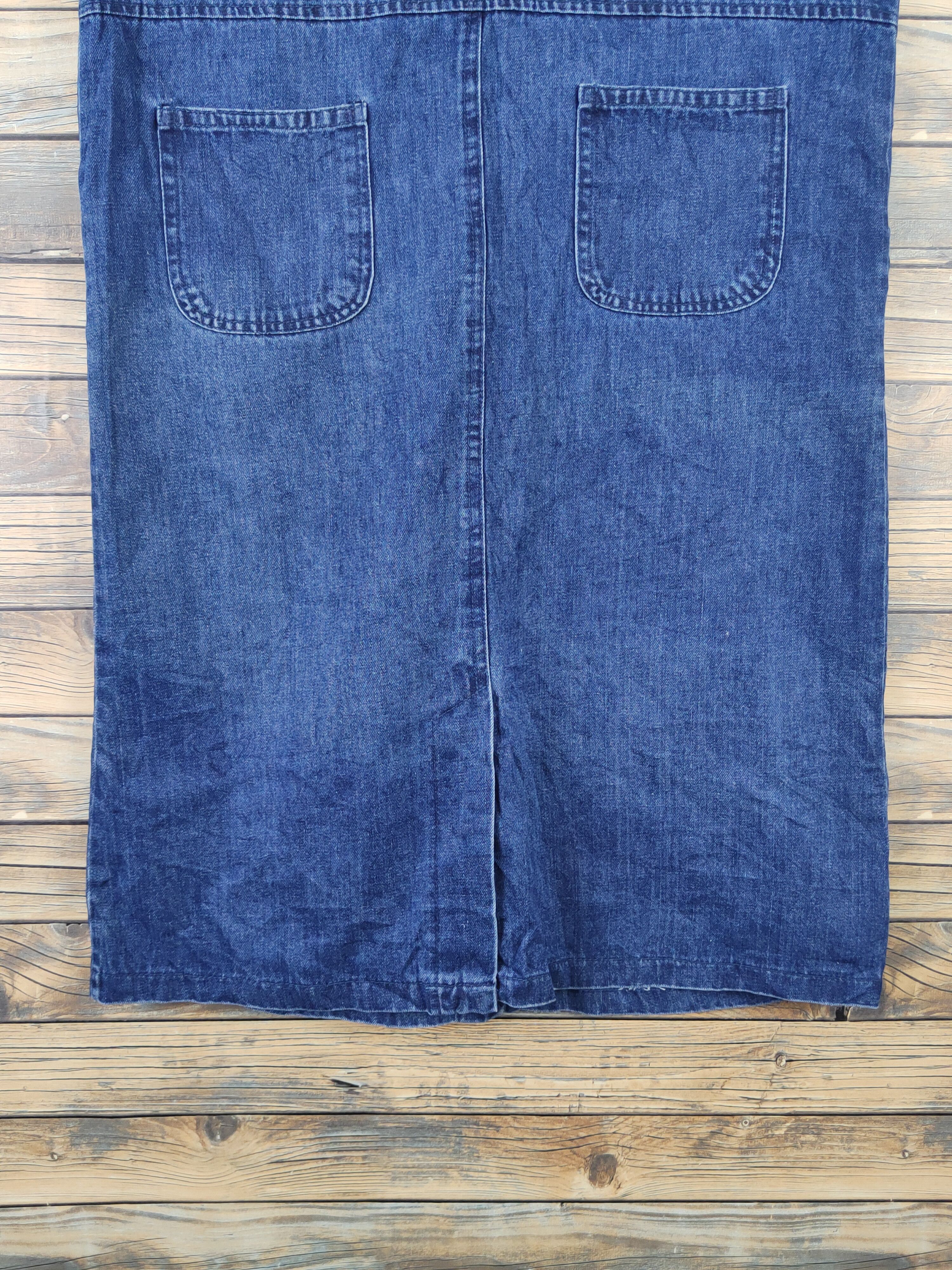 Japanese Brand × Vintage Avant Garde Fashion by Han Pian Blue Denim Skirt Jumpsuits Size 40" / US 18 - 9 Thumbnail