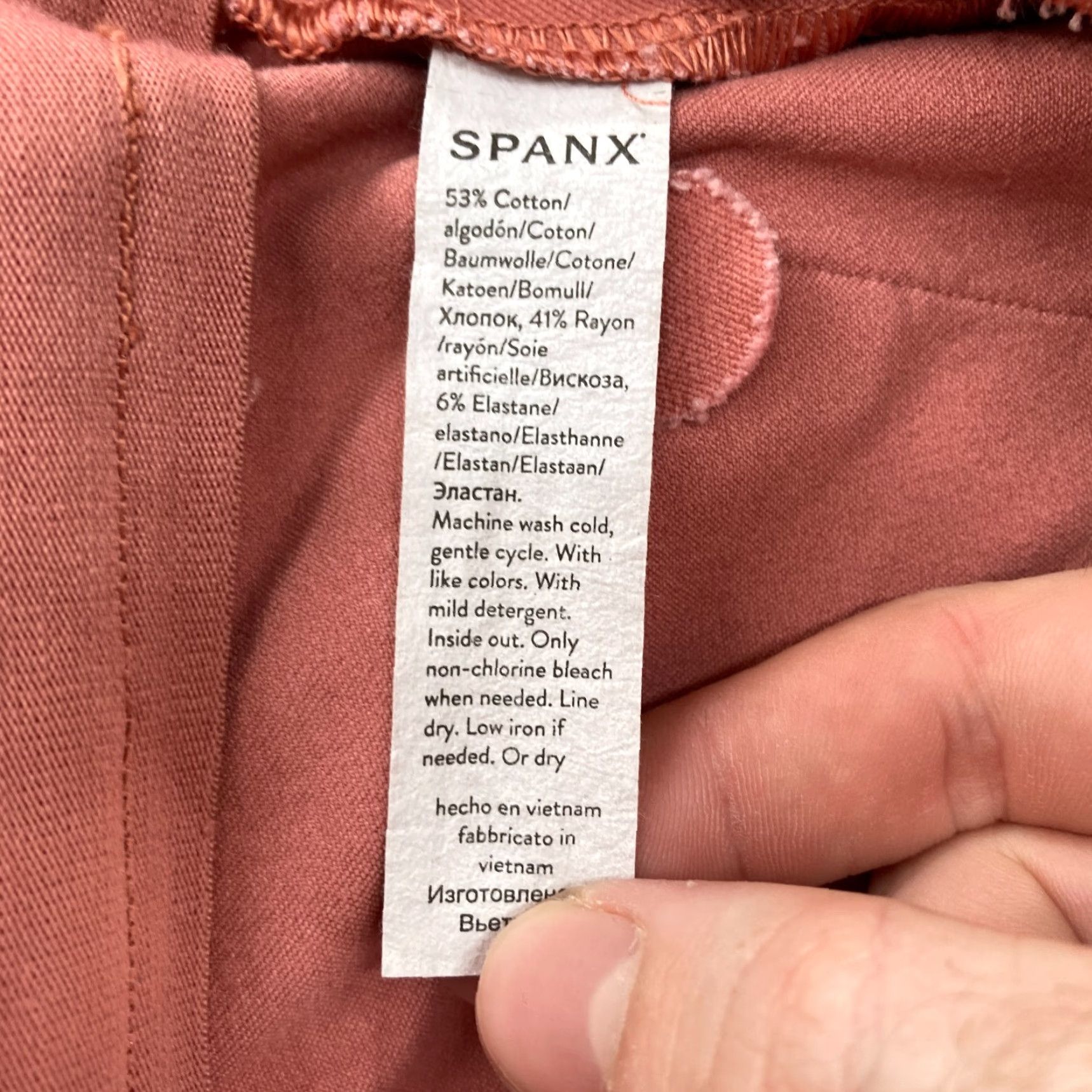 Spanx Spanx Polished Pants Women's Medium Tall Red Stretch Pull On Slim Leg Tapered Size 32" / US 10 / IT 46 - 6 Thumbnail