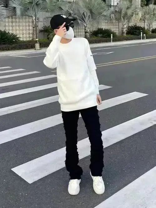 Japanese Brand Mens High Street Retro Ripped Pants Oversize Denim Trousers Size US 33 - 4 Thumbnail