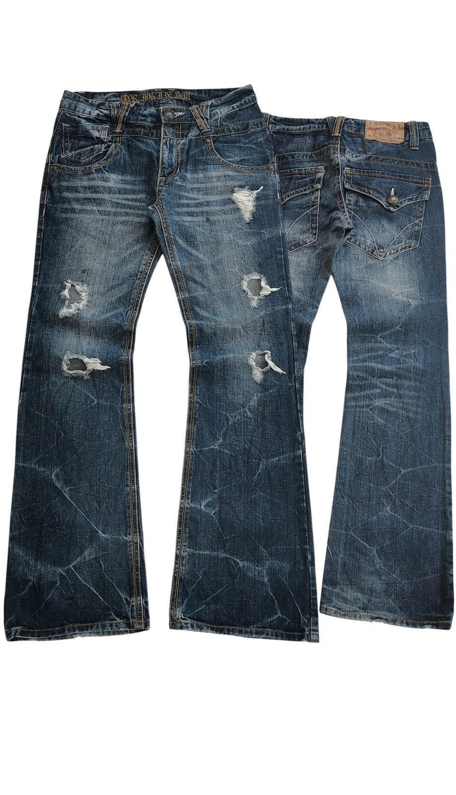 Japanese Brand Bootcut Original Jeans Japan Distressed Clawmark Denim Size US 30 / EU 46 - 2 Thumbnail