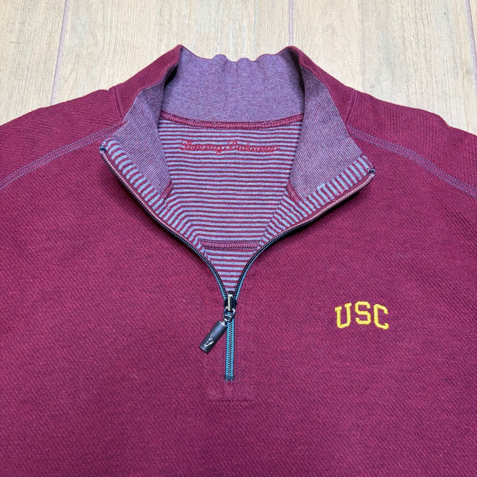 Tommy Bahama Tommy Bahama USC Trojans 2XL Quarter Zip Pullover Sweater Size US XXL / EU 58 / 5 - 2 Thumbnail
