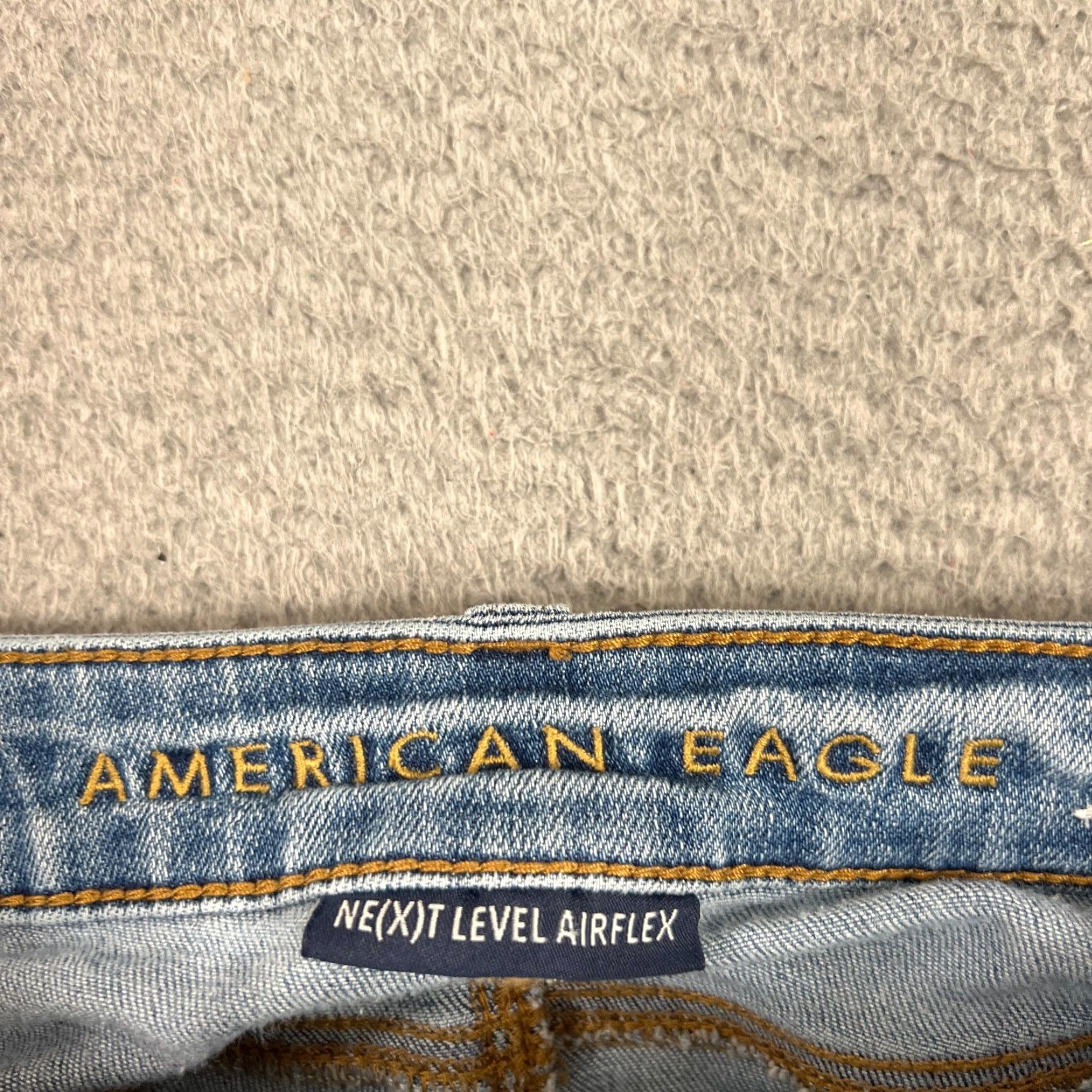 American Eagle Outfitters American Eagle Jeans Mens 26x28 Slim Straight Distressed Denim Blue Stretch Size US 26 / EU 42 - 5 Thumbnail
