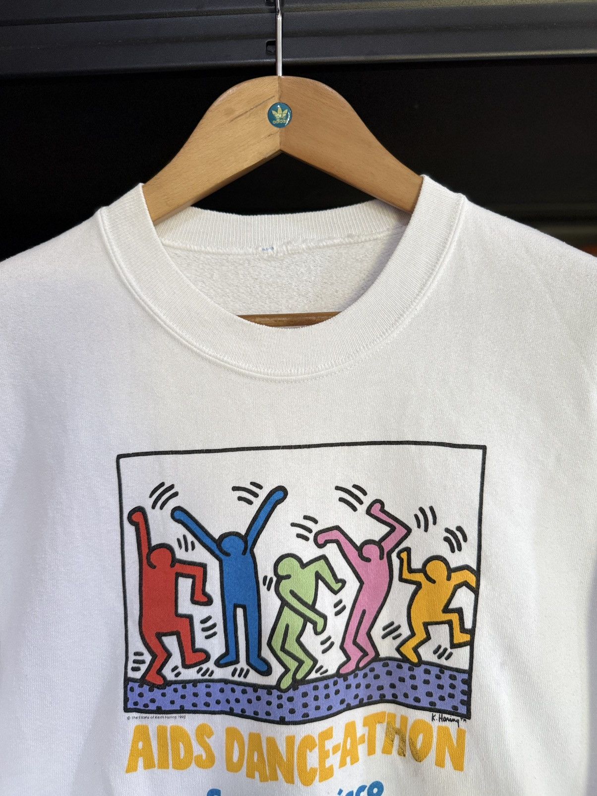 Keith Haring × Vintage Vintage 90s Keith Haring Aids Dance Pop art Sweatshirt Size US M / EU 48-50 / 2 - 6 Thumbnail