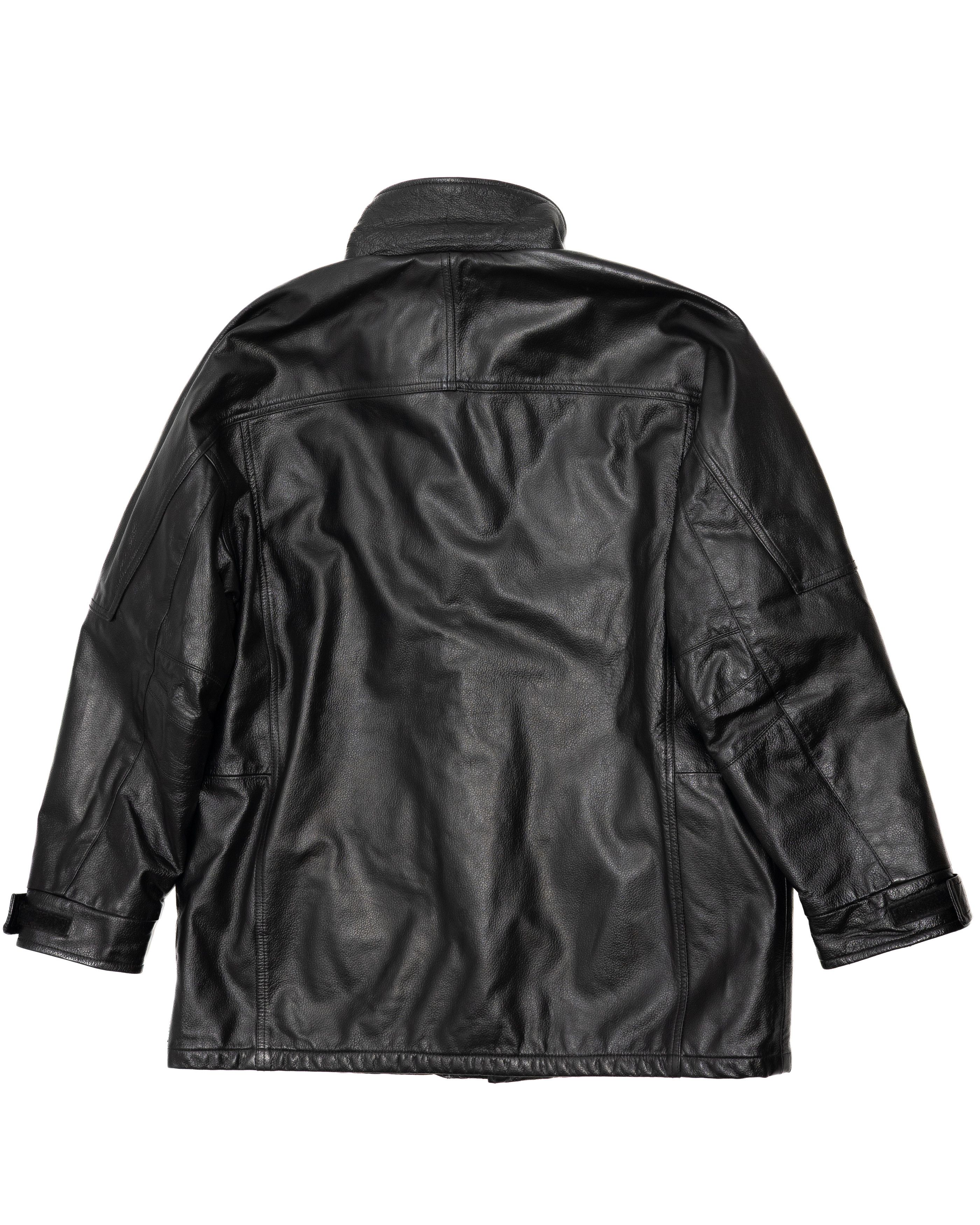 Giorgio Armani *No Tariff* ARMANI JEANS Rare Vintage 90s Leather Parka Size US L / EU 52-54 / 3 - 5 Thumbnail