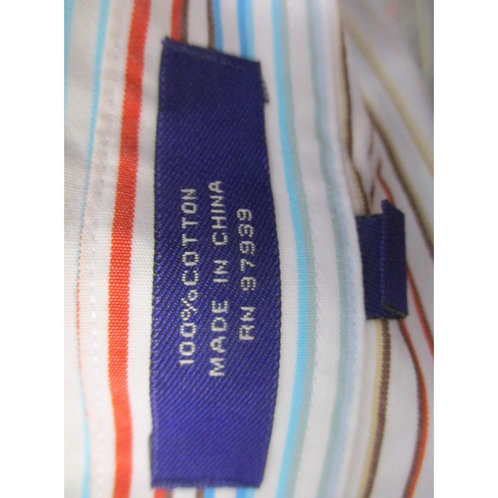 Vintage Alan Flusser Shirt Mens XL Striped Button Down Long Sleeve Pocket Dress Shirt Size 46R - 7 Thumbnail