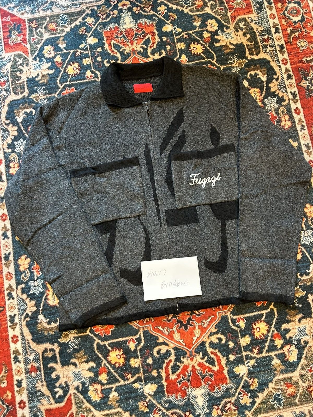 Fugazi Fugazi Farsi Knit Zip Up. Grey Size US L / EU 52-54 / 3 - 2 Thumbnail