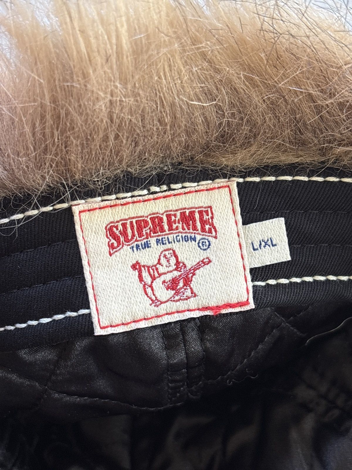 Supreme × True Religion Supreme True Religion Indigo Earflap Fur 5 Panel Hat FW25 Size ONE SIZE - 7 Thumbnail