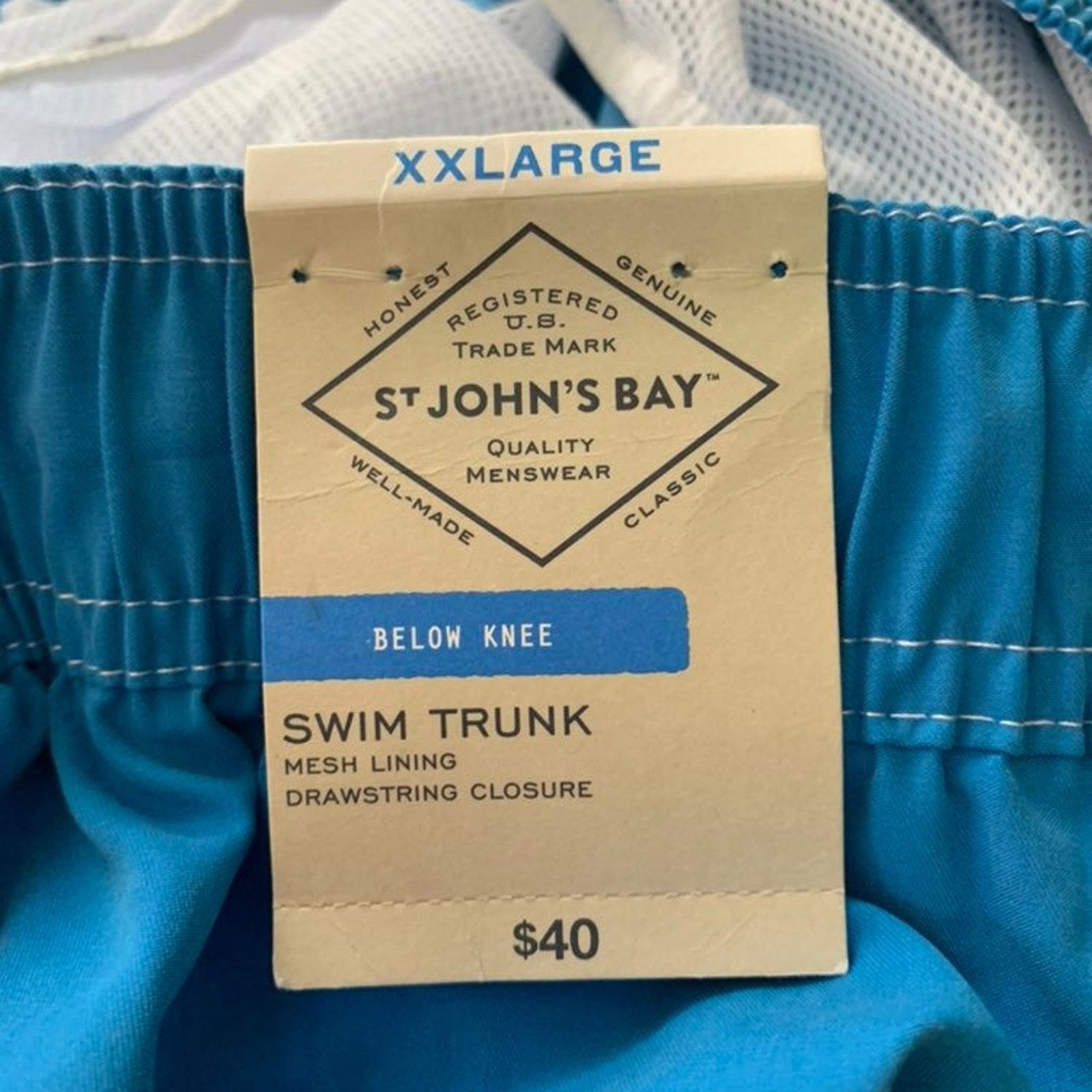 St. Johns Bay ST JOHN'S BAY Men's XXL Swim Trunks Mesh Lining Drawstring Size US 38 / EU 54 - 5 Thumbnail