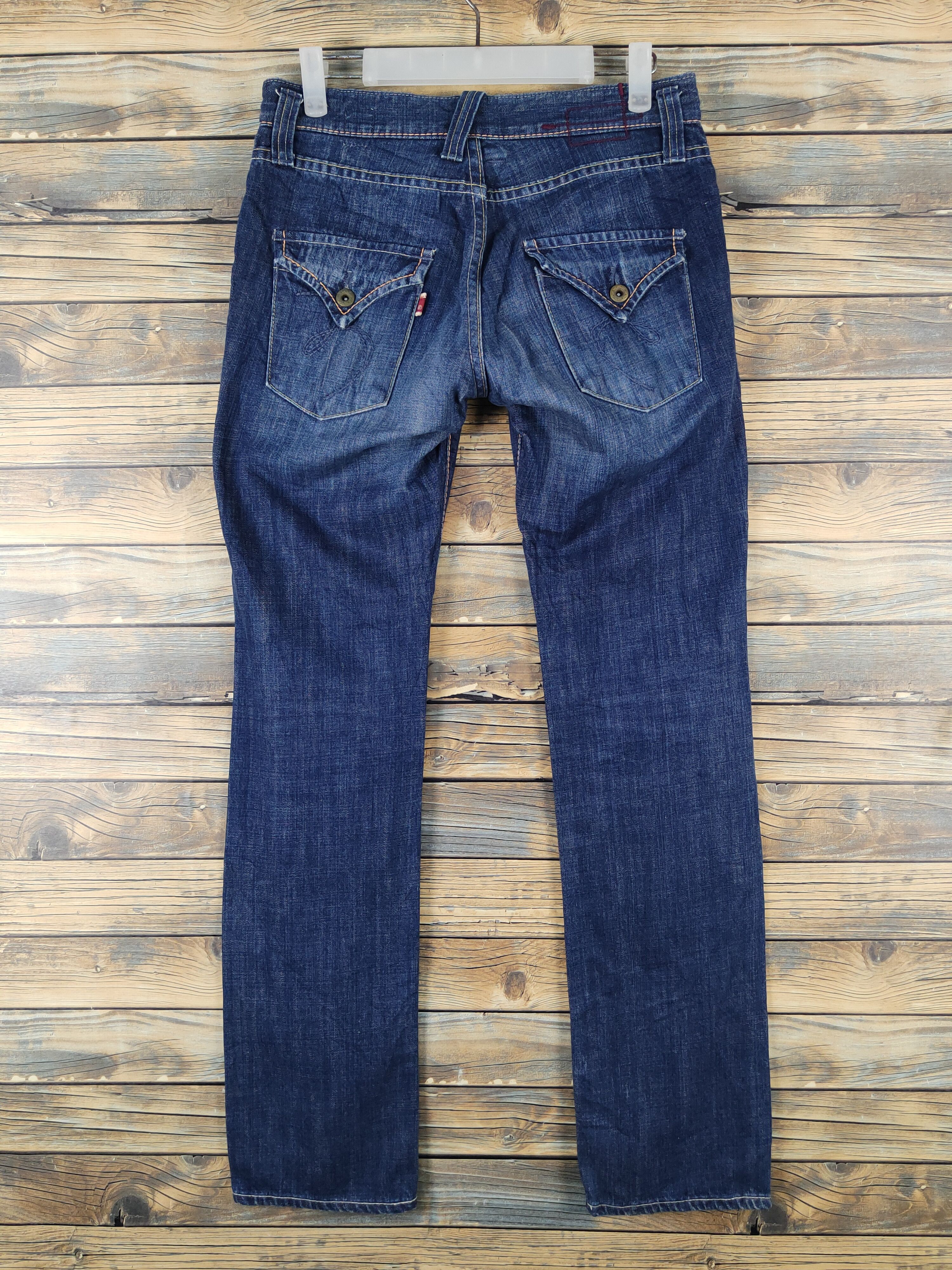 Japanese Brand Et Boite Dark Blue Distressed Ripped denim Jeans #W2058 Size 28" / US 6 / IT 42 - 7 Thumbnail