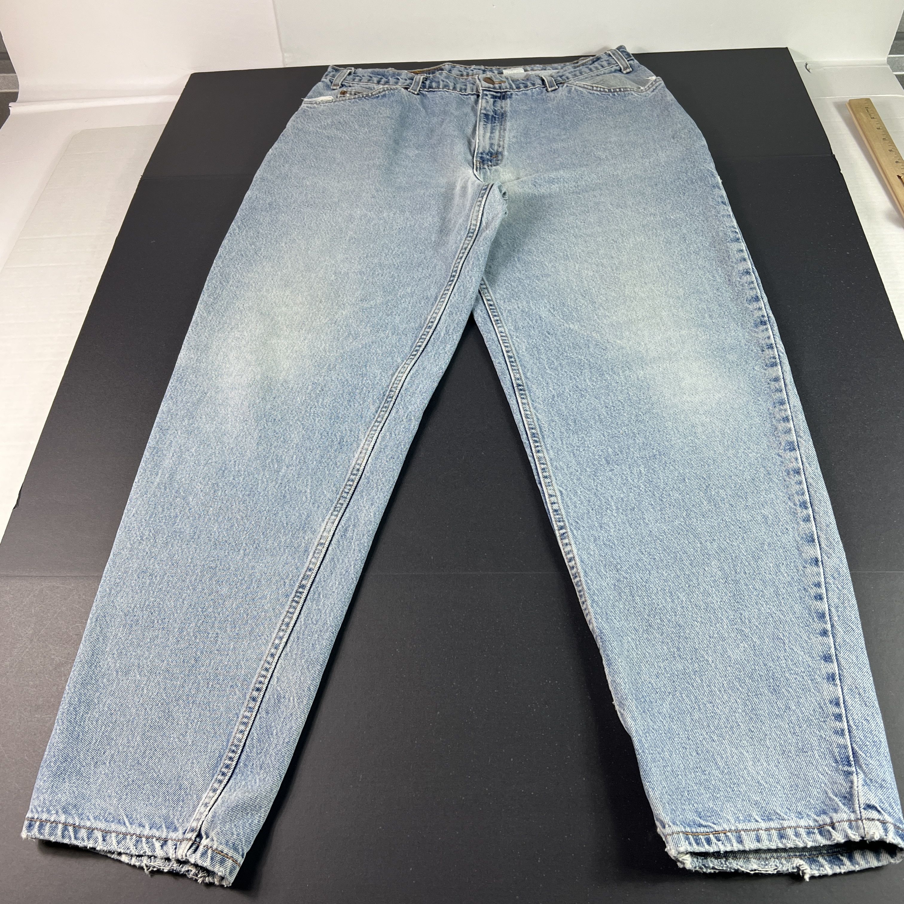 Levi's VTG 90s Levis Jeans 560 Loose Tapered Blue Denim Orange Tab Size US 37 - 1 Thumbnail
