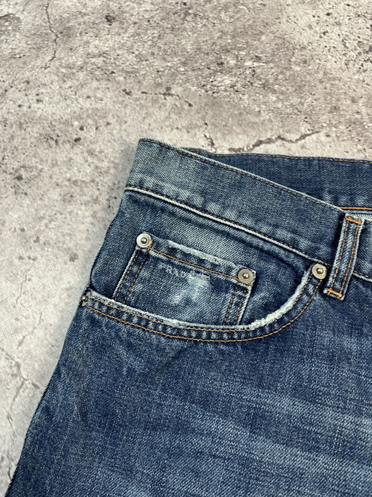 Prada Vintage🔥Prada Distressed Denim Shorts Size US 34 / EU 50 - 6 Thumbnail