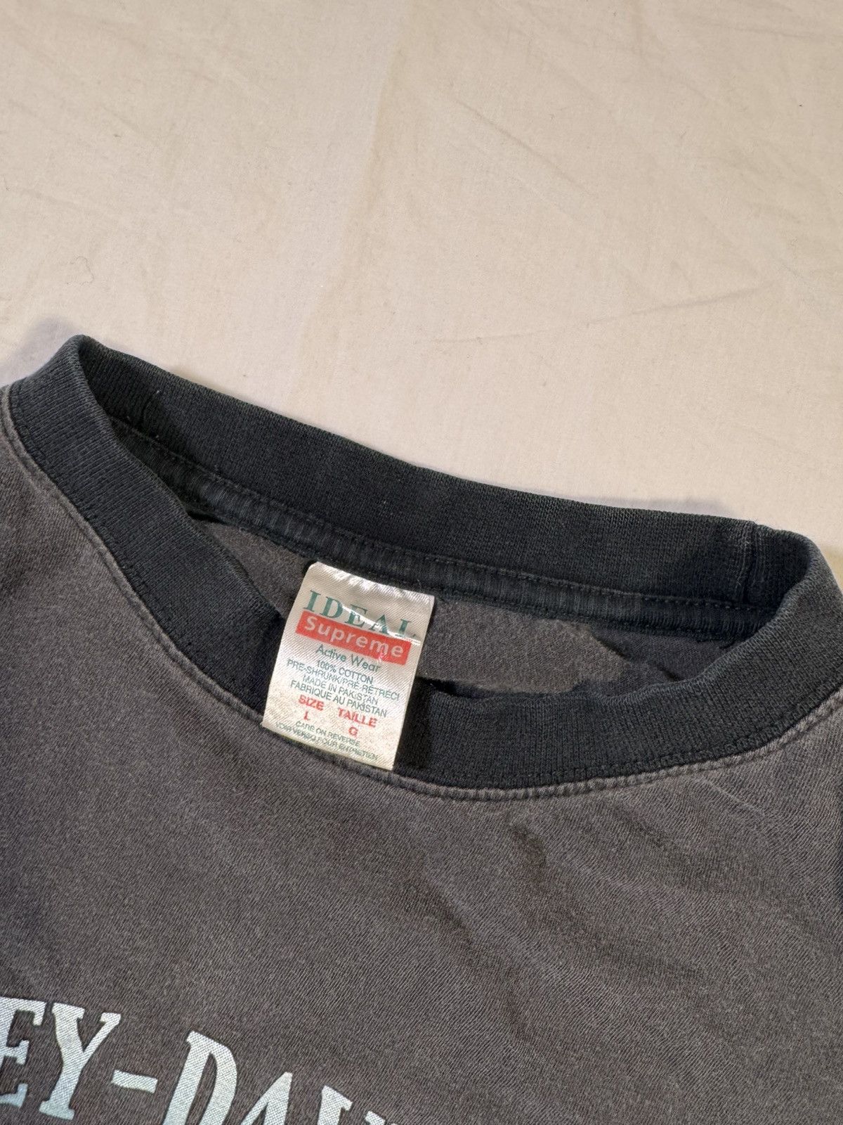 Harley Davidson Vintage Faded Black Harley Davidson Cropped Boxy Biker Tee Size US L / EU 52-54 / 3 - 3 Thumbnail