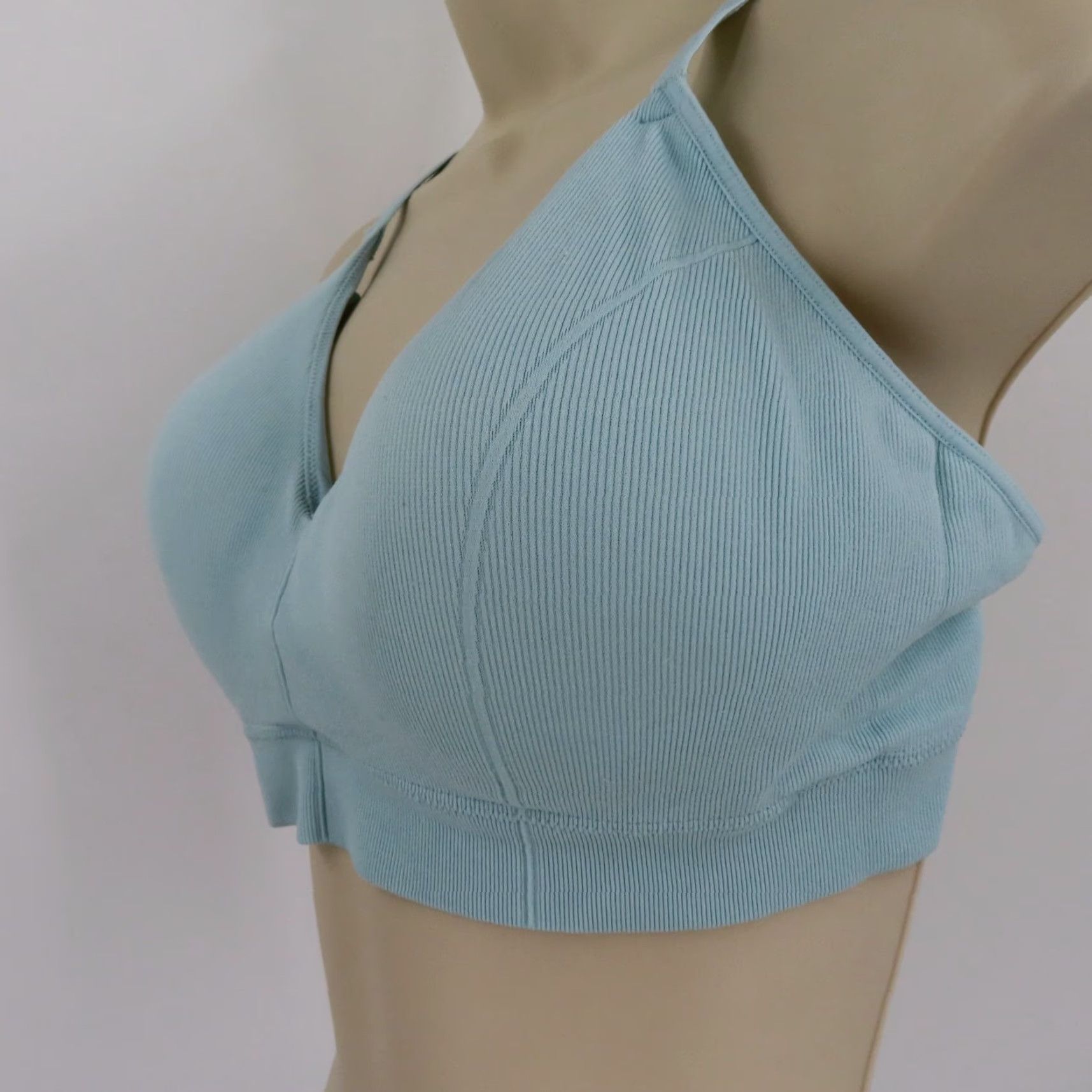 Vintage Maidenform Bralette XL Wireless Stretch Rib Solid Blue DM2303 Bra Womens Size ONE SIZE - 4 Thumbnail
