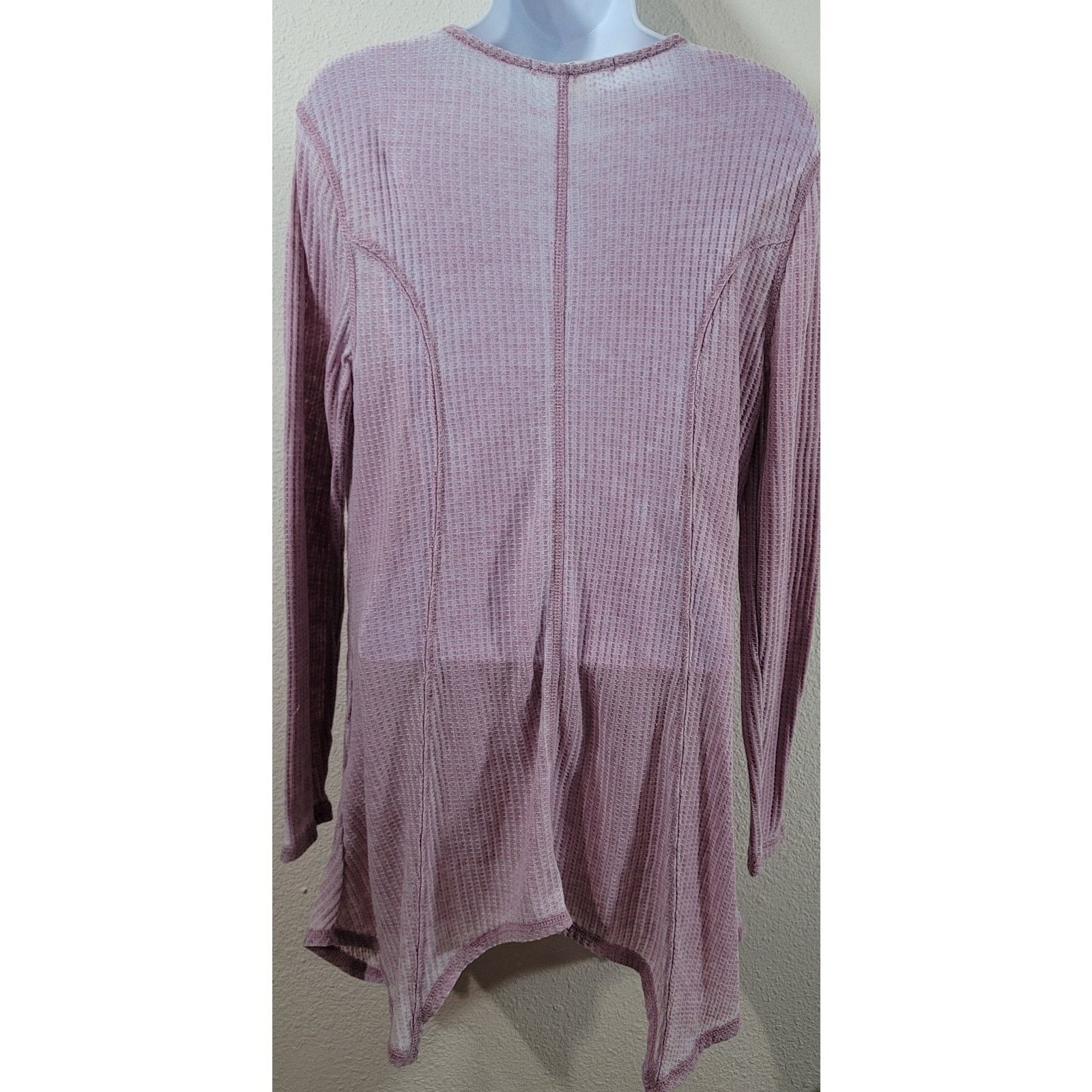 Seven 7 Seven 7 Purple Marled Waffle Knit Shark Bite Hem Top Medium Size M / US 6-8 / IT 42-44 - 2 Thumbnail