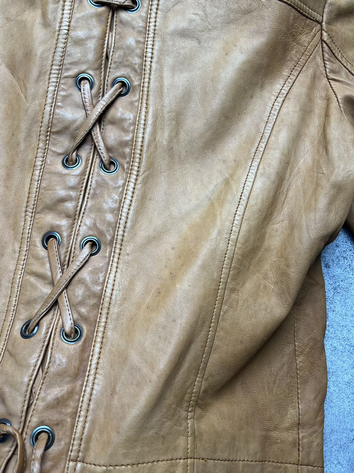 Just Cavalli Just Cavalli vintage boho leather biker jacket with stripes Size S / US 4 / IT 40 - 16 Thumbnail
