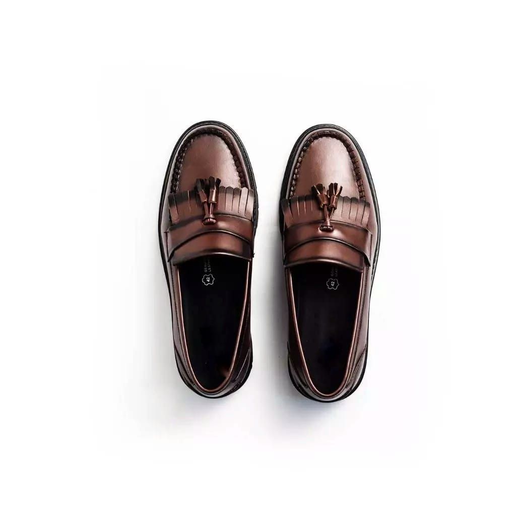 Designer × Ivy Crew × Simple Shoes Windsor Brown Chunky Leather Loafer Size US 10 / EU 43 - 2 Thumbnail